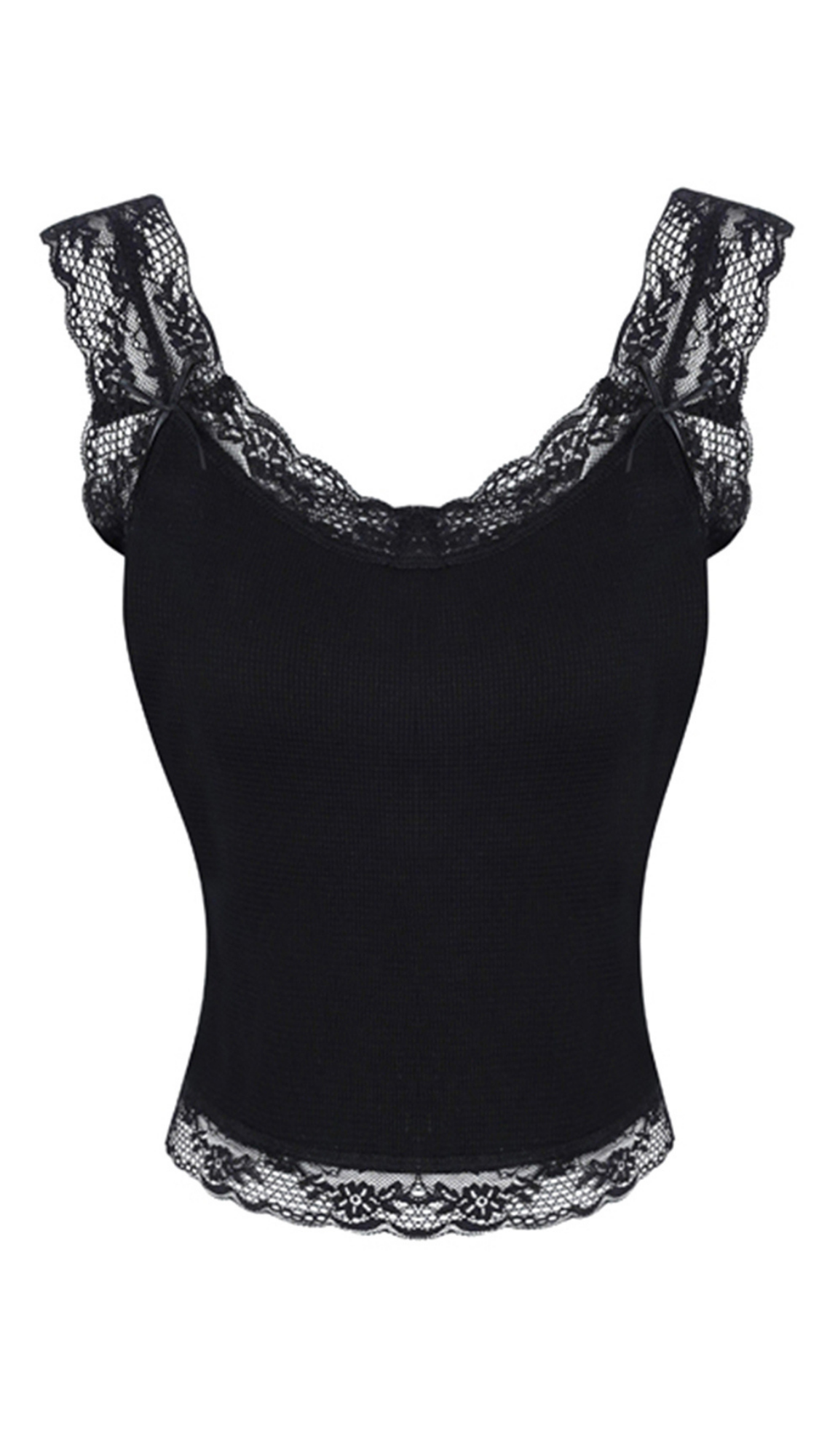 Black Lace Balletcore Camisole Top