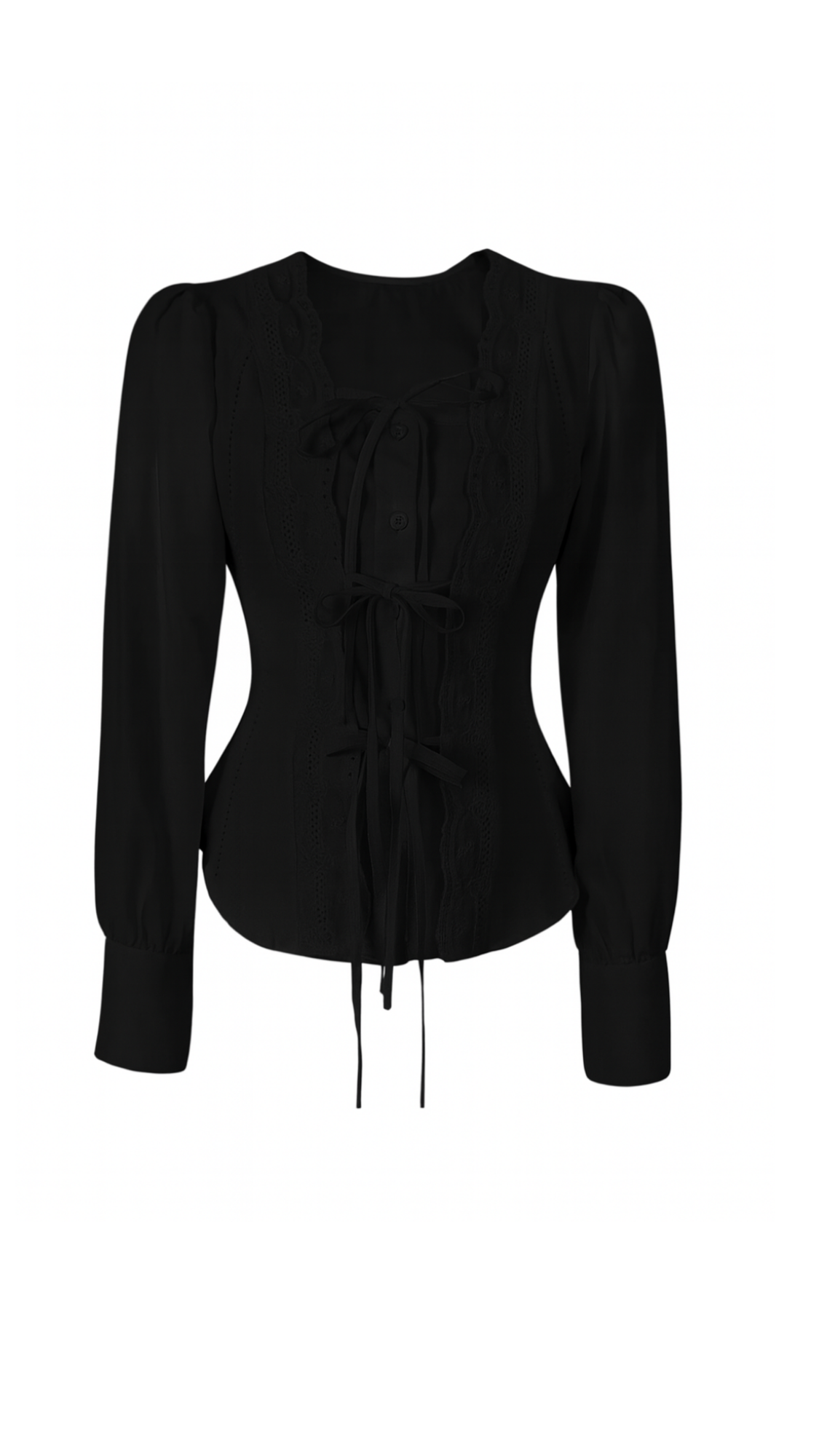 Balletcore Romantic Lace-Up Blouse