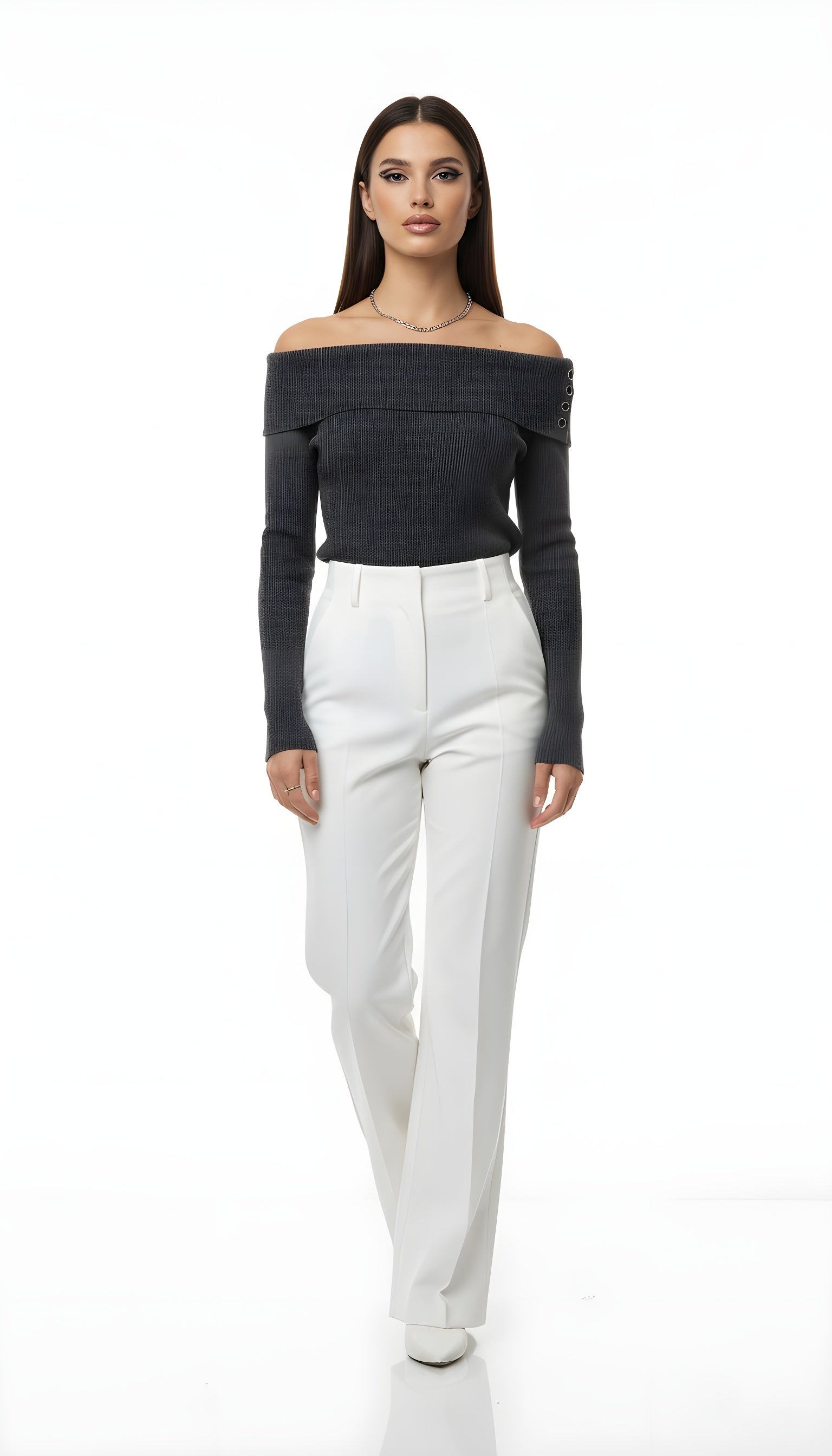 Balletcore Off-Shoulder Knit Top