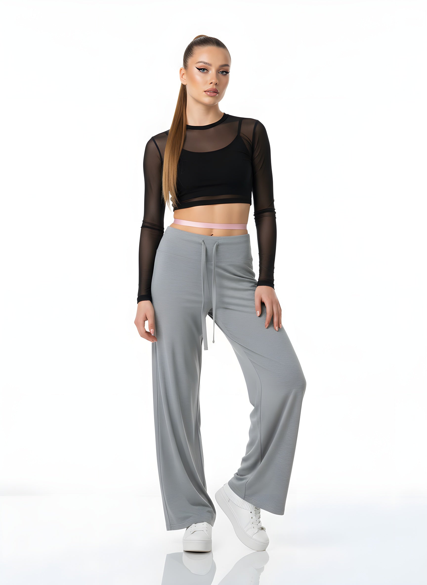 Basic High Waist Wide Leg Pants