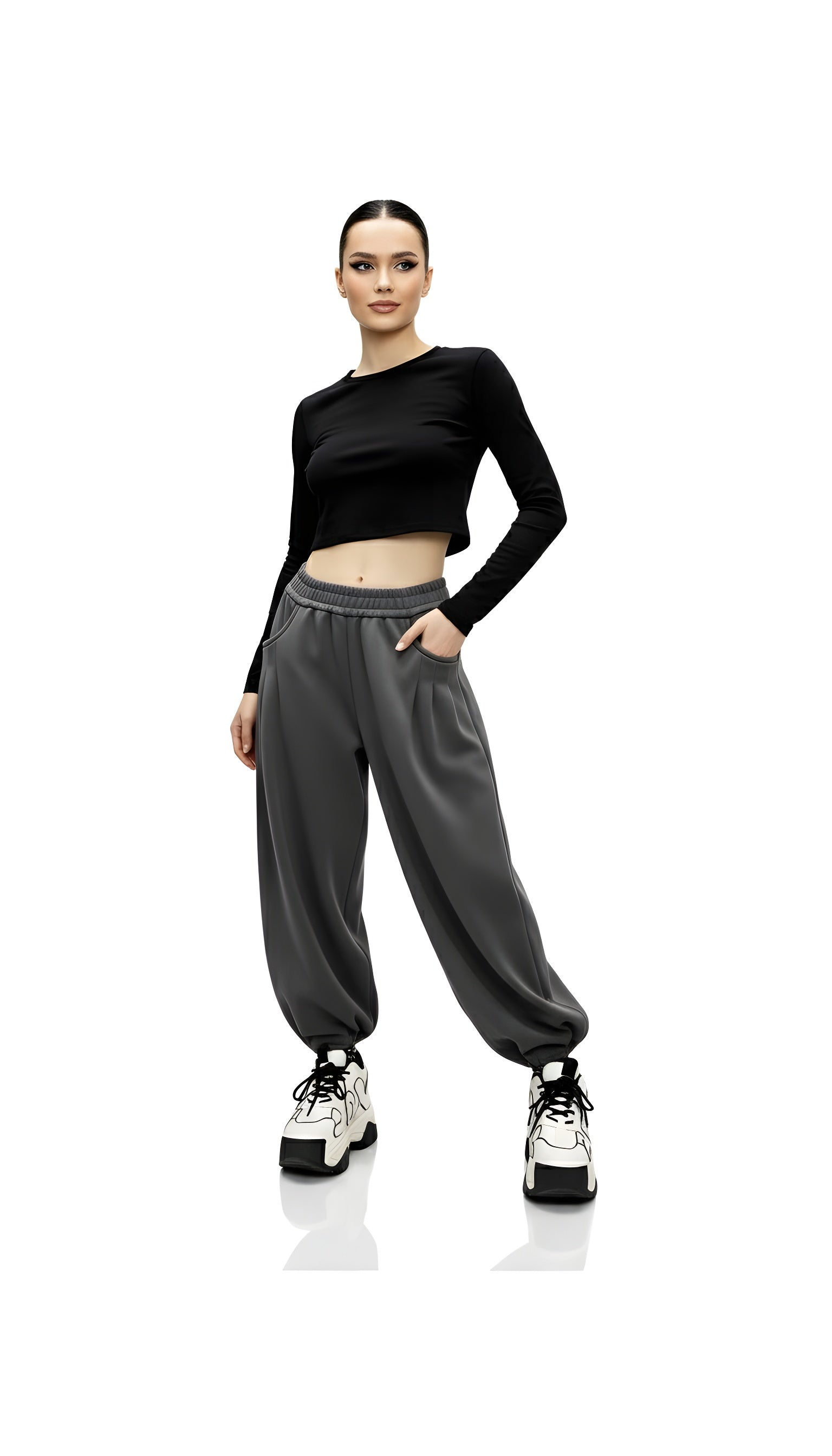 High Waist Loose Pleated Casual Pants