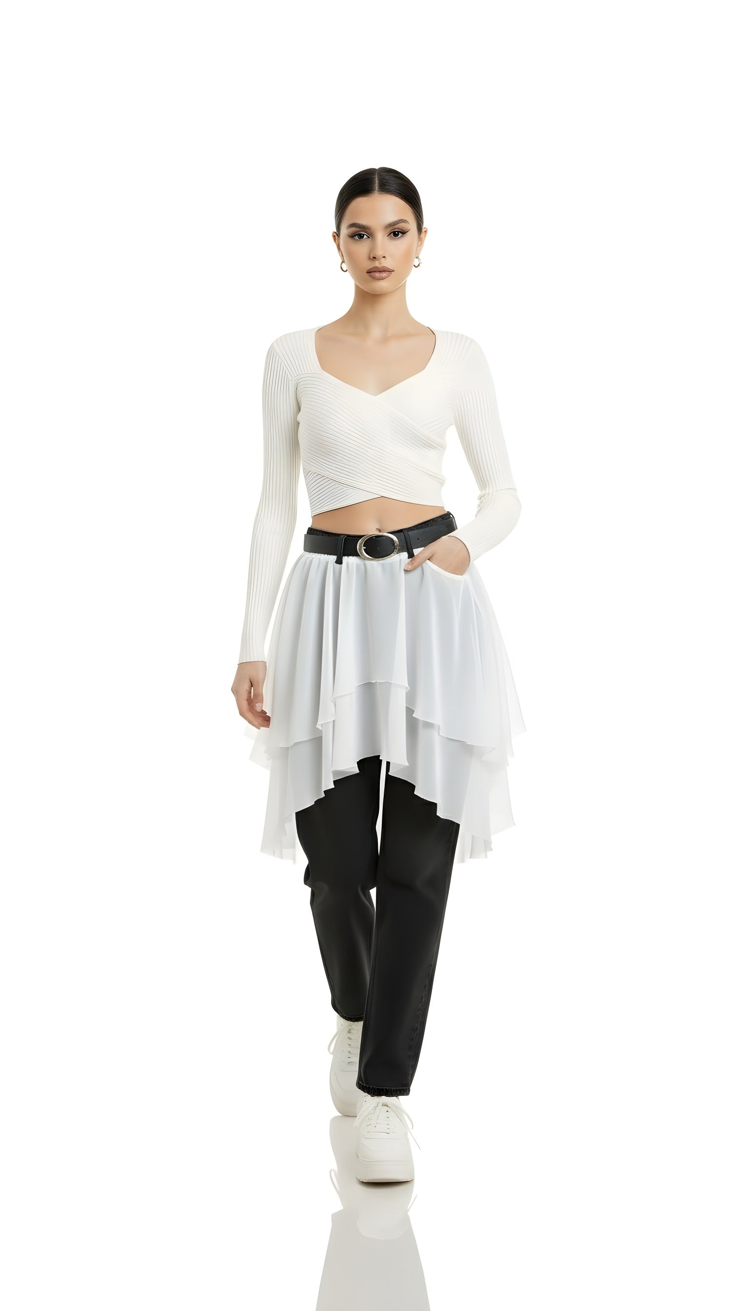 Autumn Slim Knit Crop Top