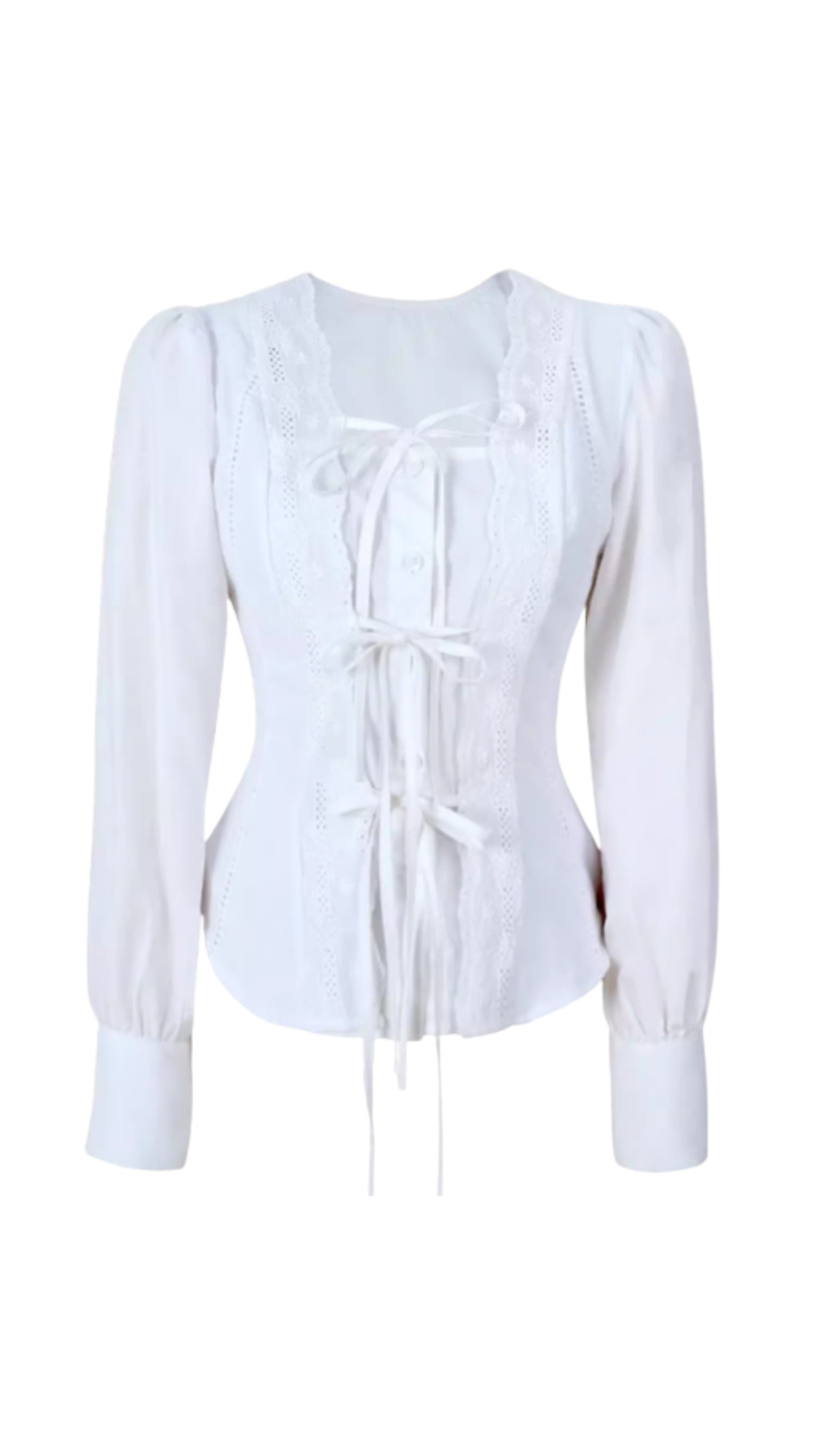 Balletcore Romantic Lace-Up Blouse