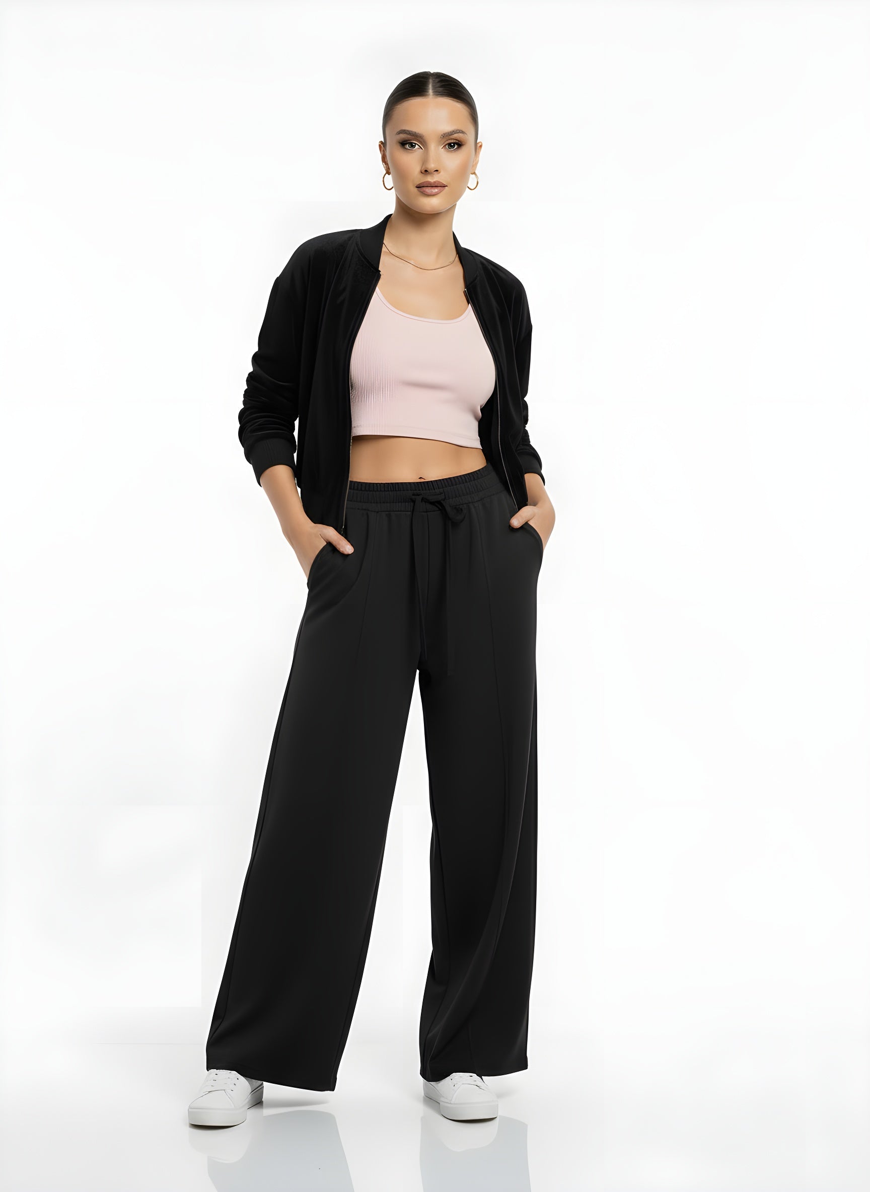 Sicily High Waist Drawstring Wide-Leg Pants
