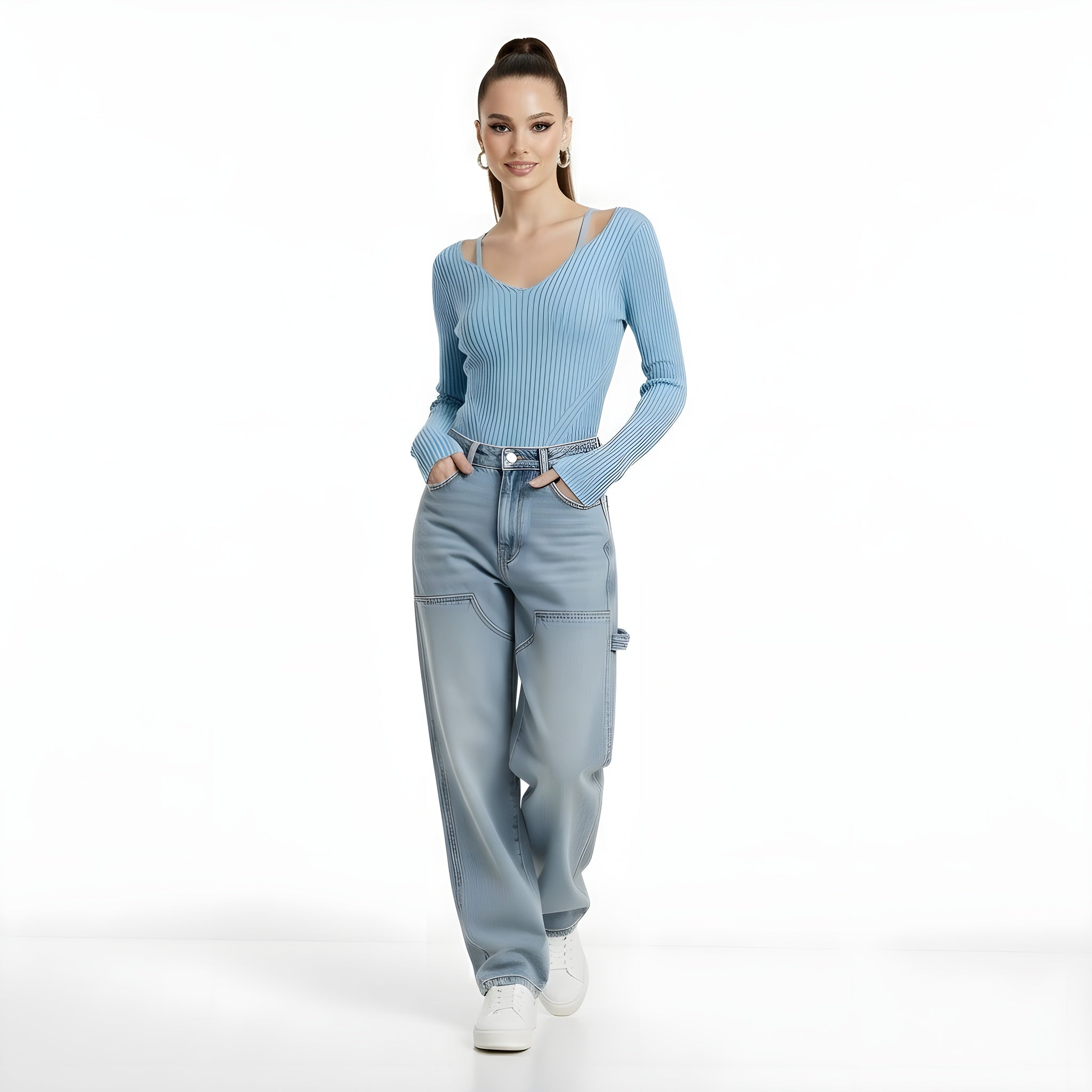 Pure Desire Knit Off-Shoulder Slim Sweater