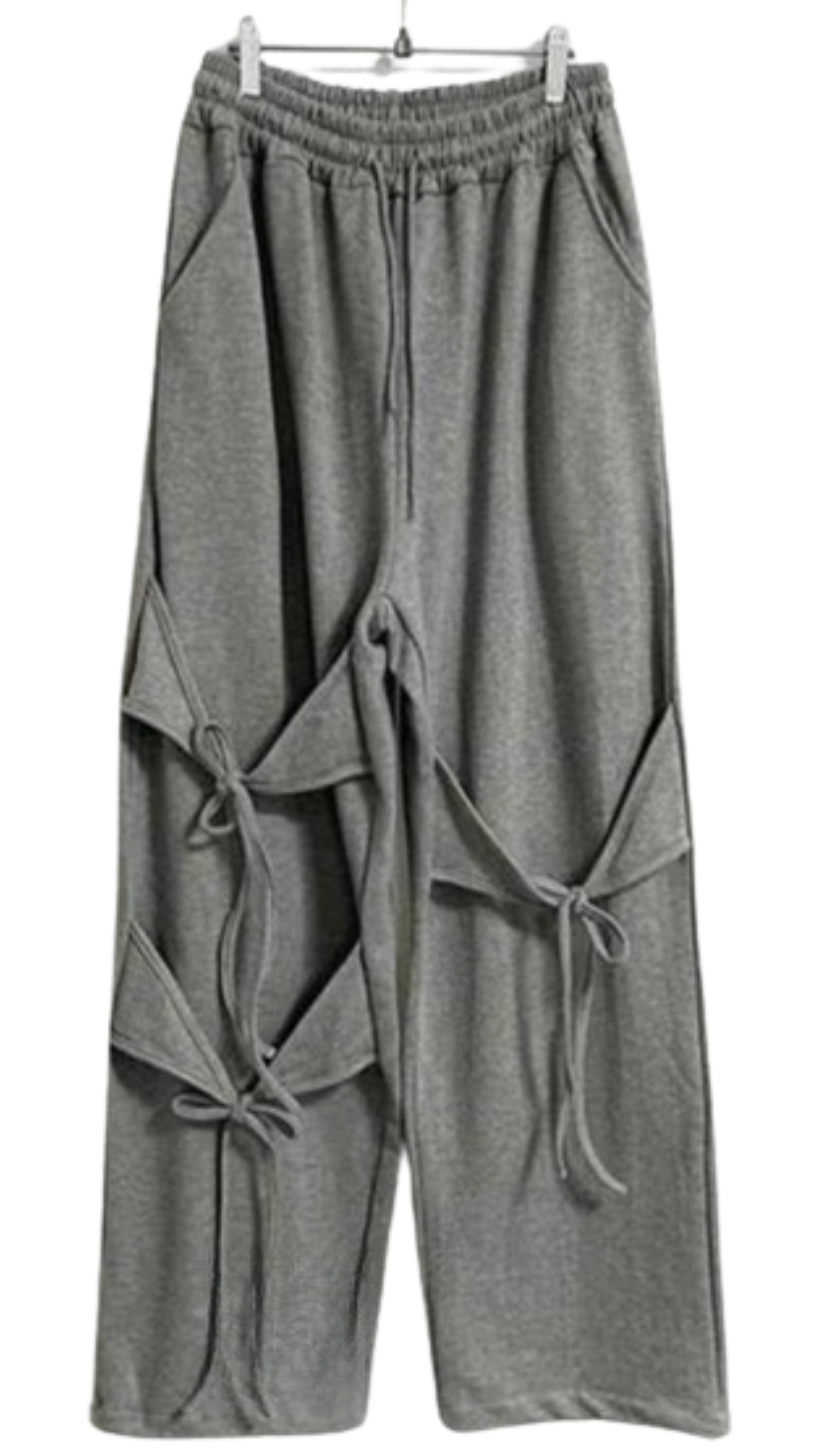 Deconstructed Strappy Wide-Leg Pants