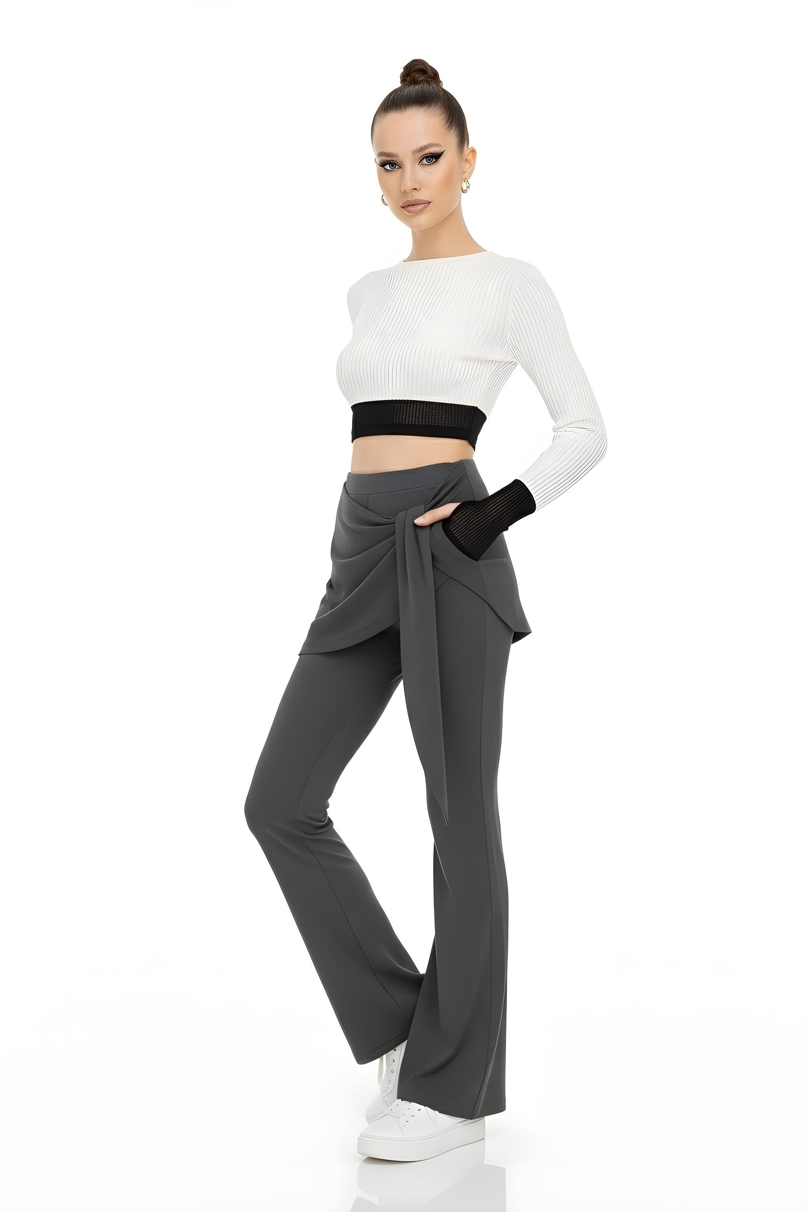 Balletcore High-Waist Bootcut Pants
