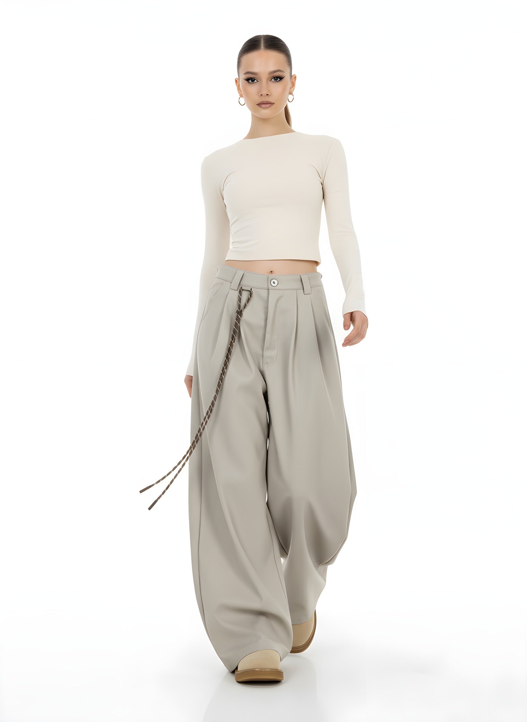 Free Sonata Wide Leg Pleated Pants