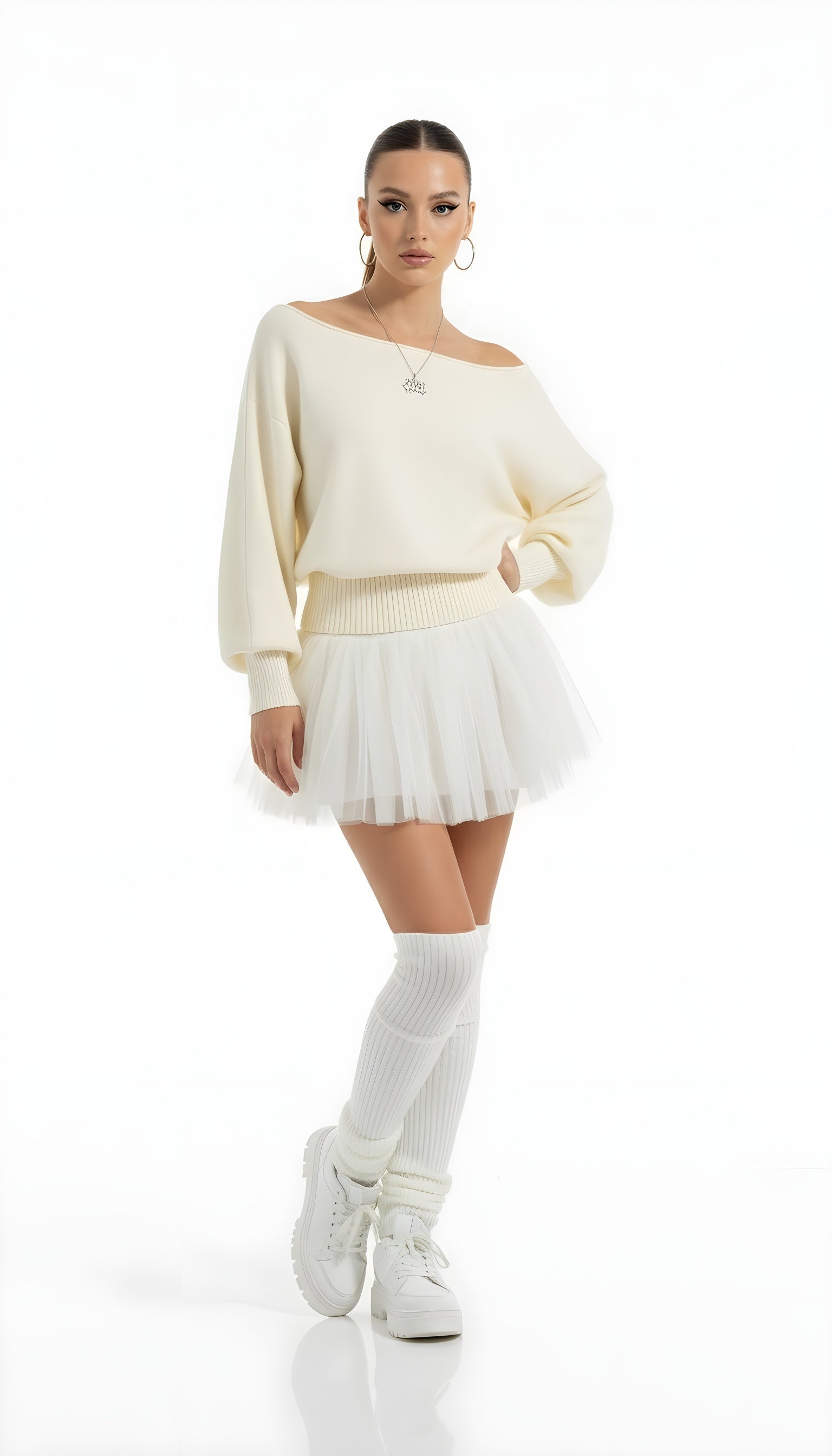 Cozy One-Shoulder Knit Sweater