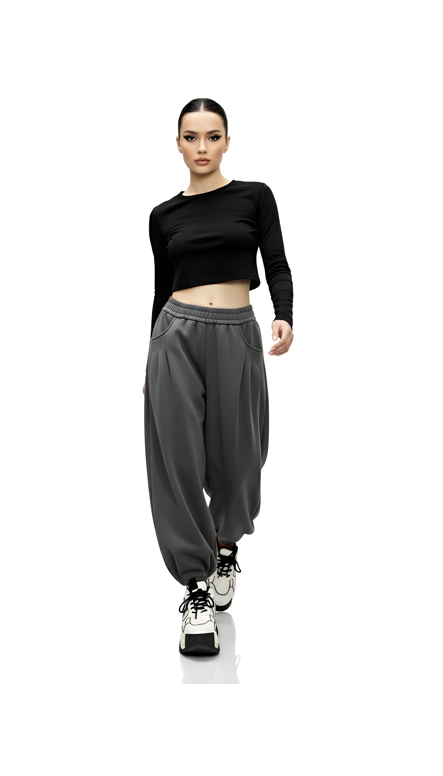 High Waist Loose Pleated Casual Pants