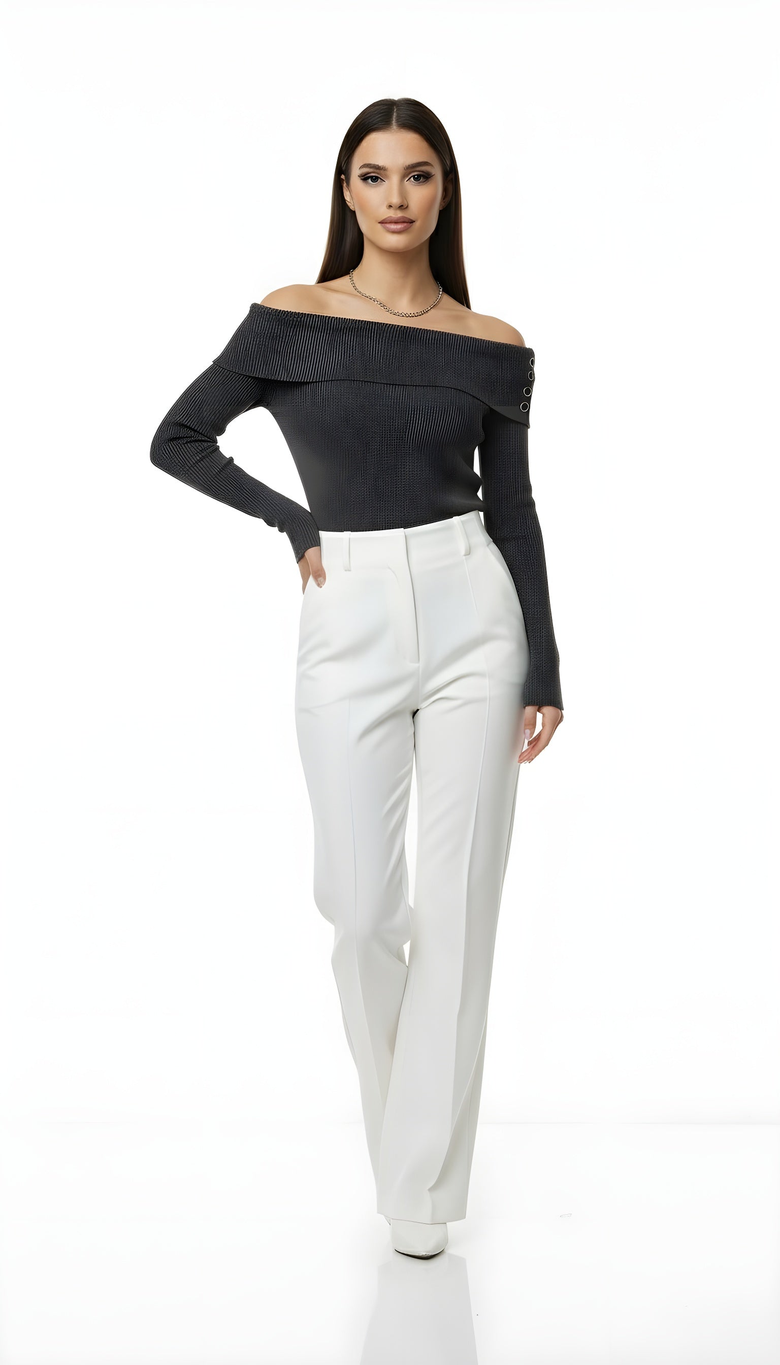 Balletcore Off-Shoulder Knit Top