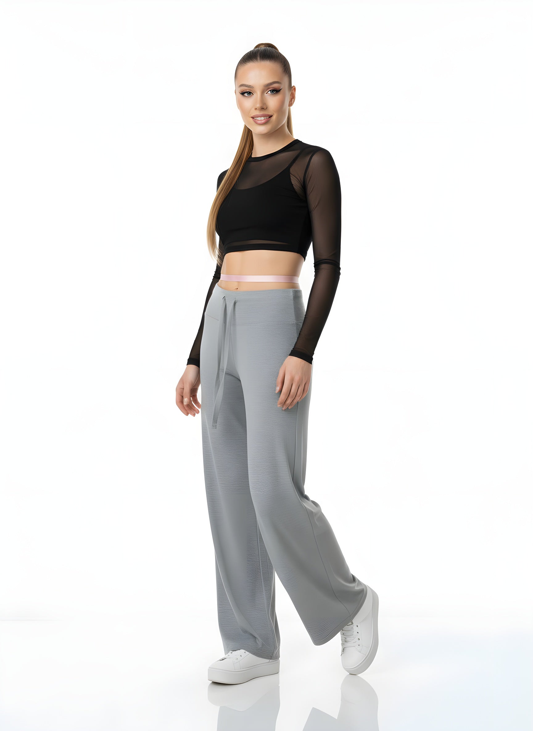 Basic High Waist Wide Leg Pants