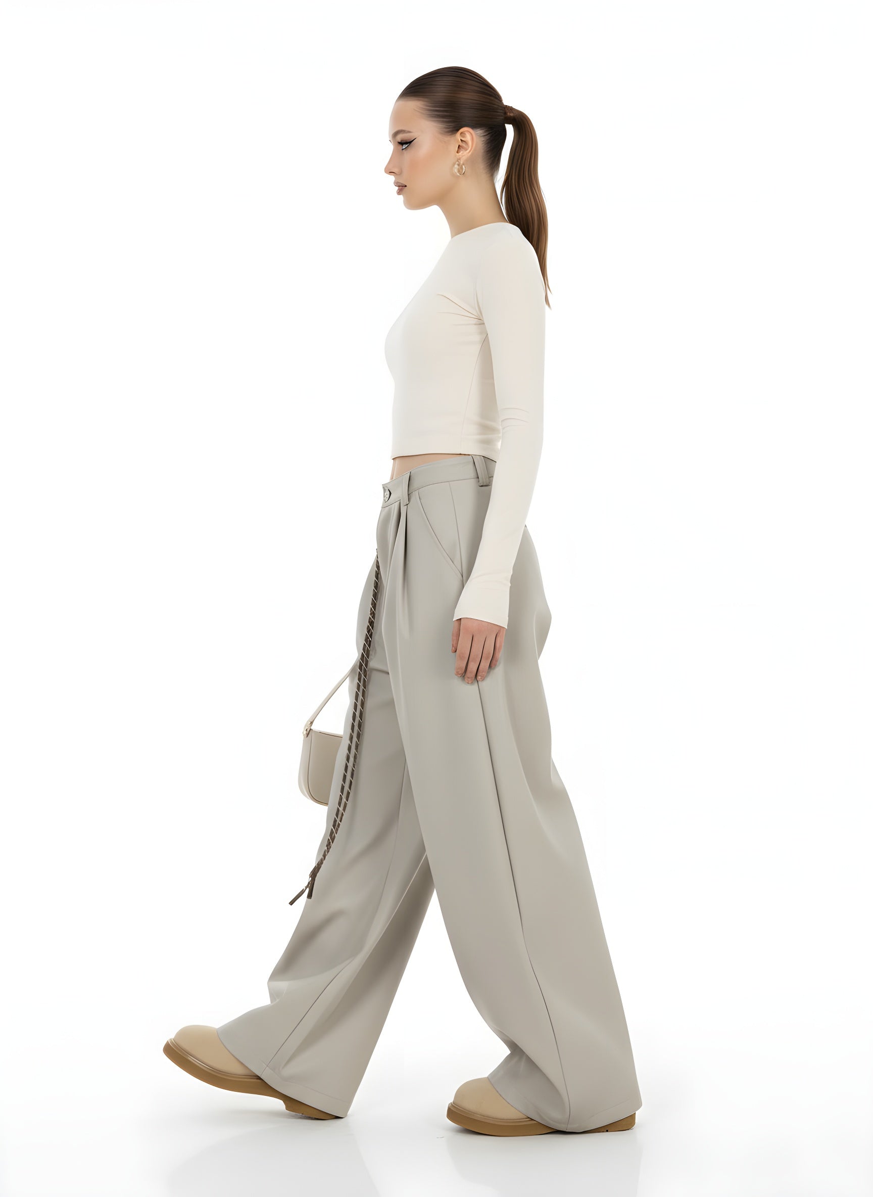 Free Sonata Wide Leg Pleated Pants