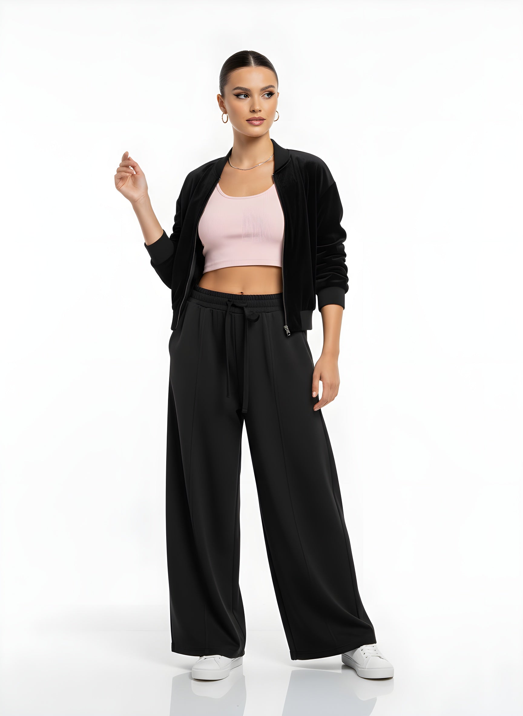 Sicily High Waist Drawstring Wide-Leg Pants