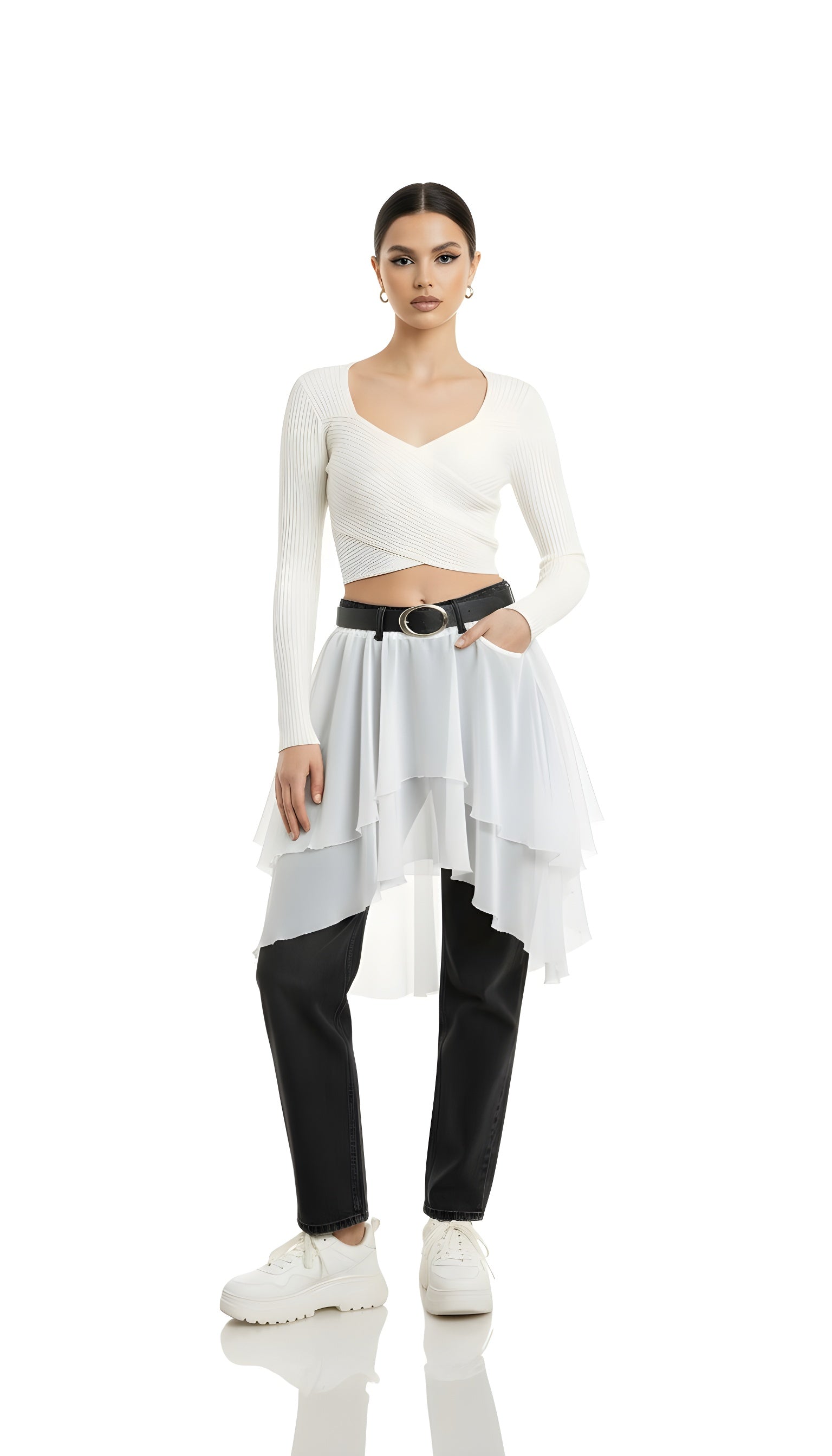 Autumn Slim Knit Crop Top