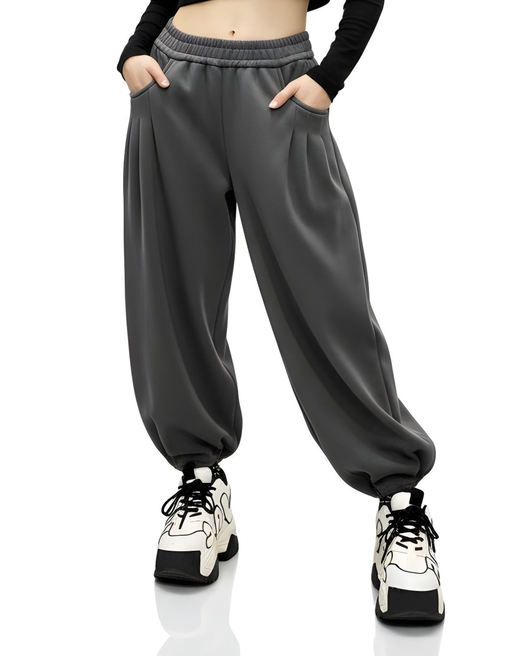 High Waist Loose Pleated Casual Pants