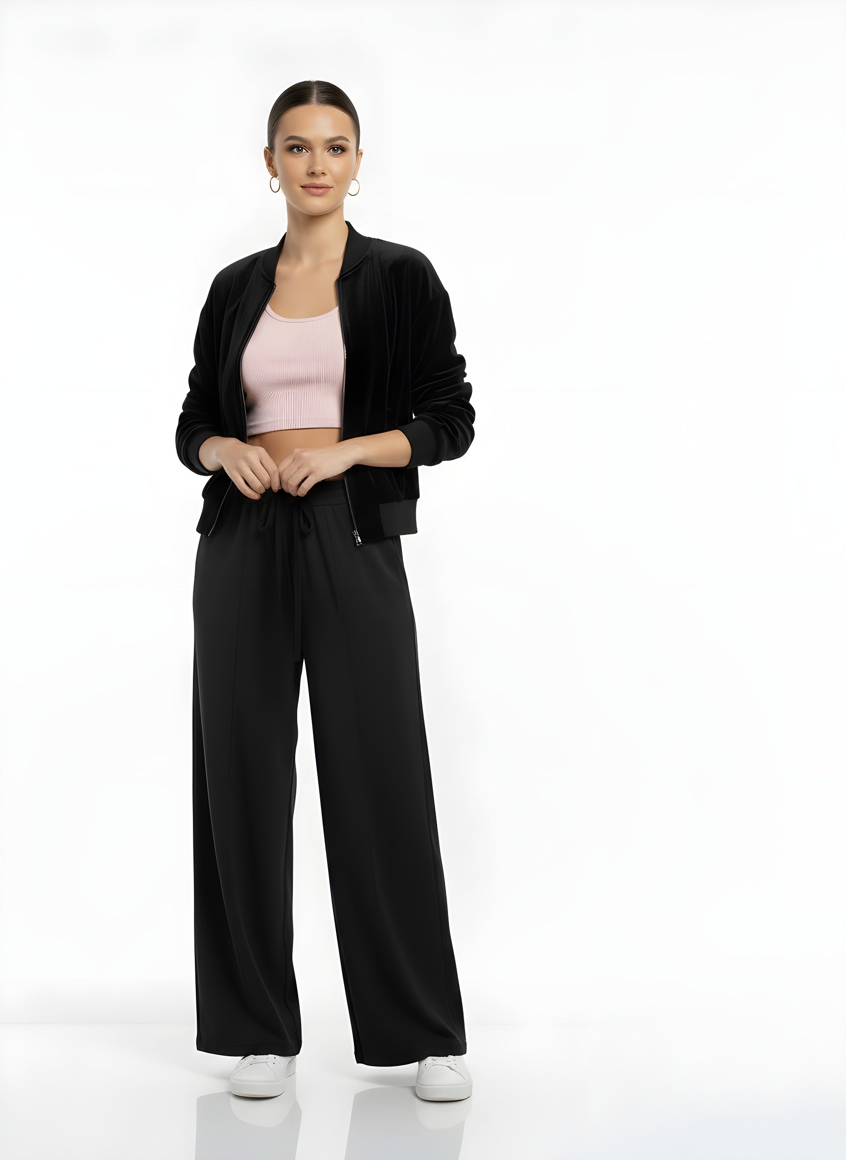 Sicily High Waist Drawstring Wide-Leg Pants