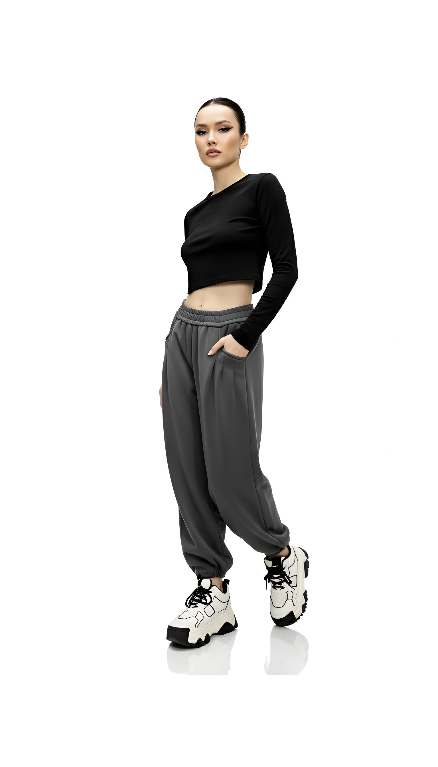 High Waist Loose Pleated Casual Pants