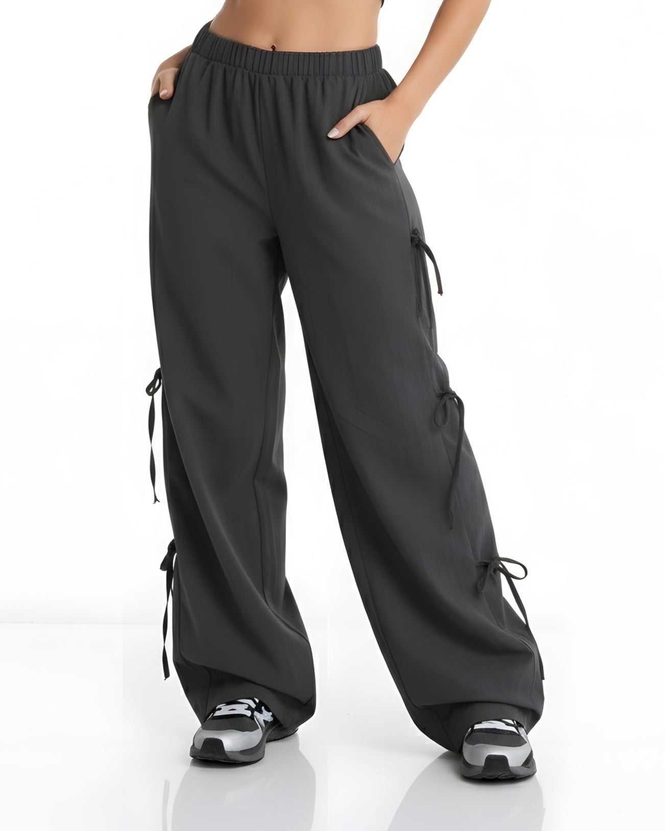 Side Tie Wide Leg Pants
