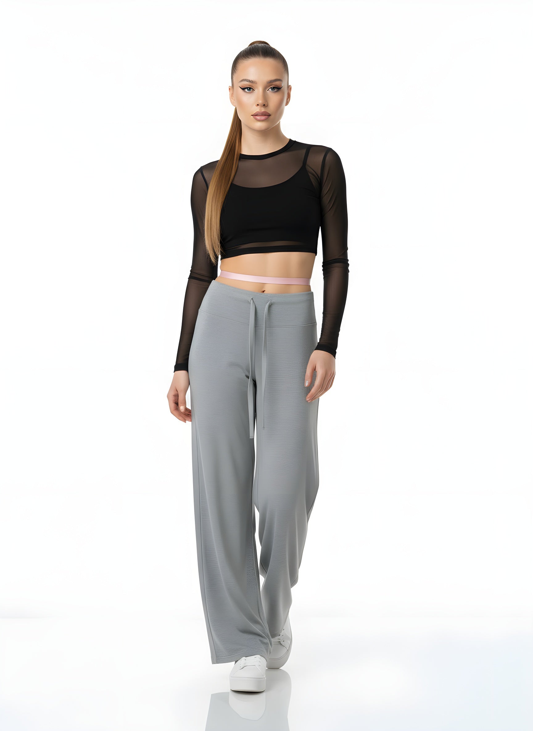 Basic High Waist Wide Leg Pants