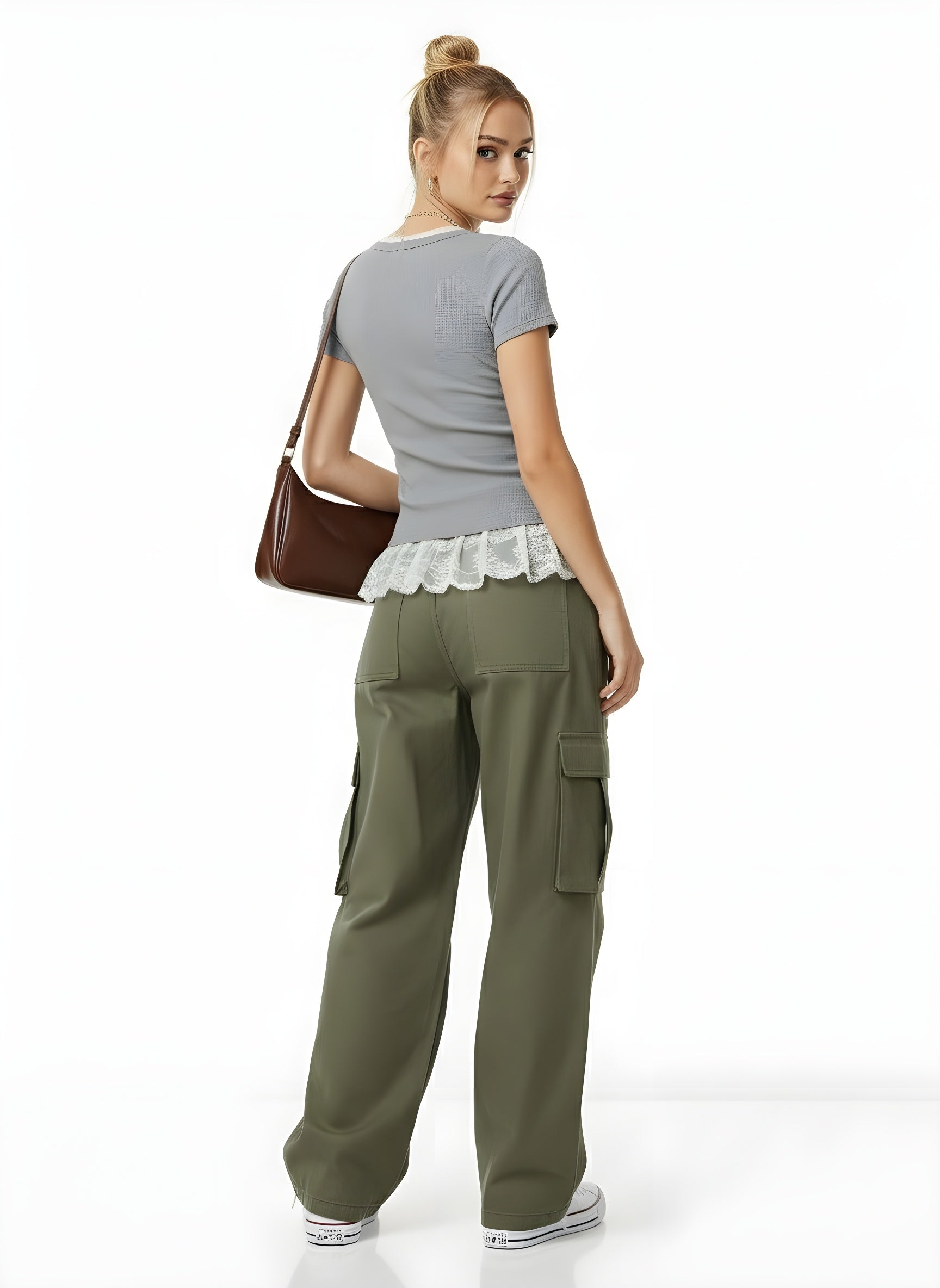 Lace-Trim Short Sleeve Top