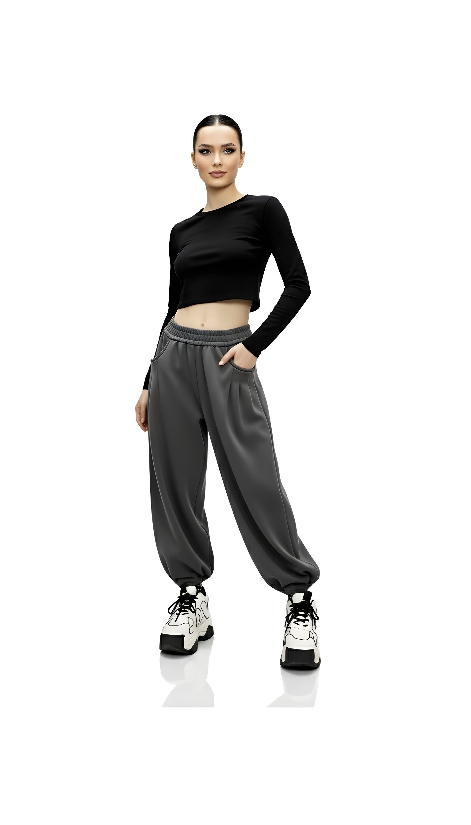 High Waist Loose Pleated Casual Pants