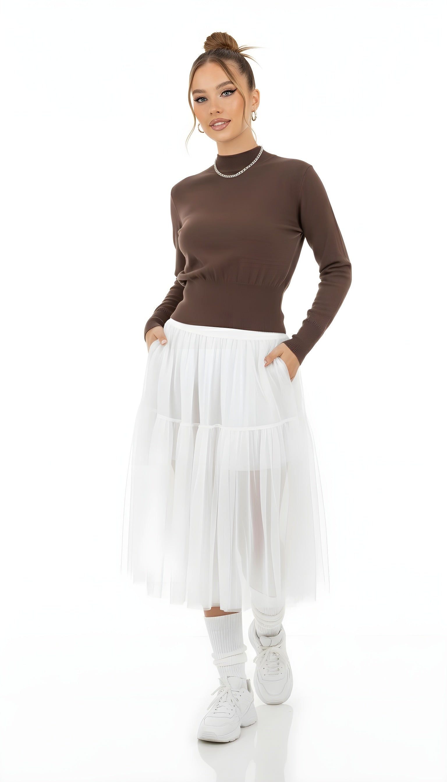 Slim Fit Semi-Turtleneck Sweater
