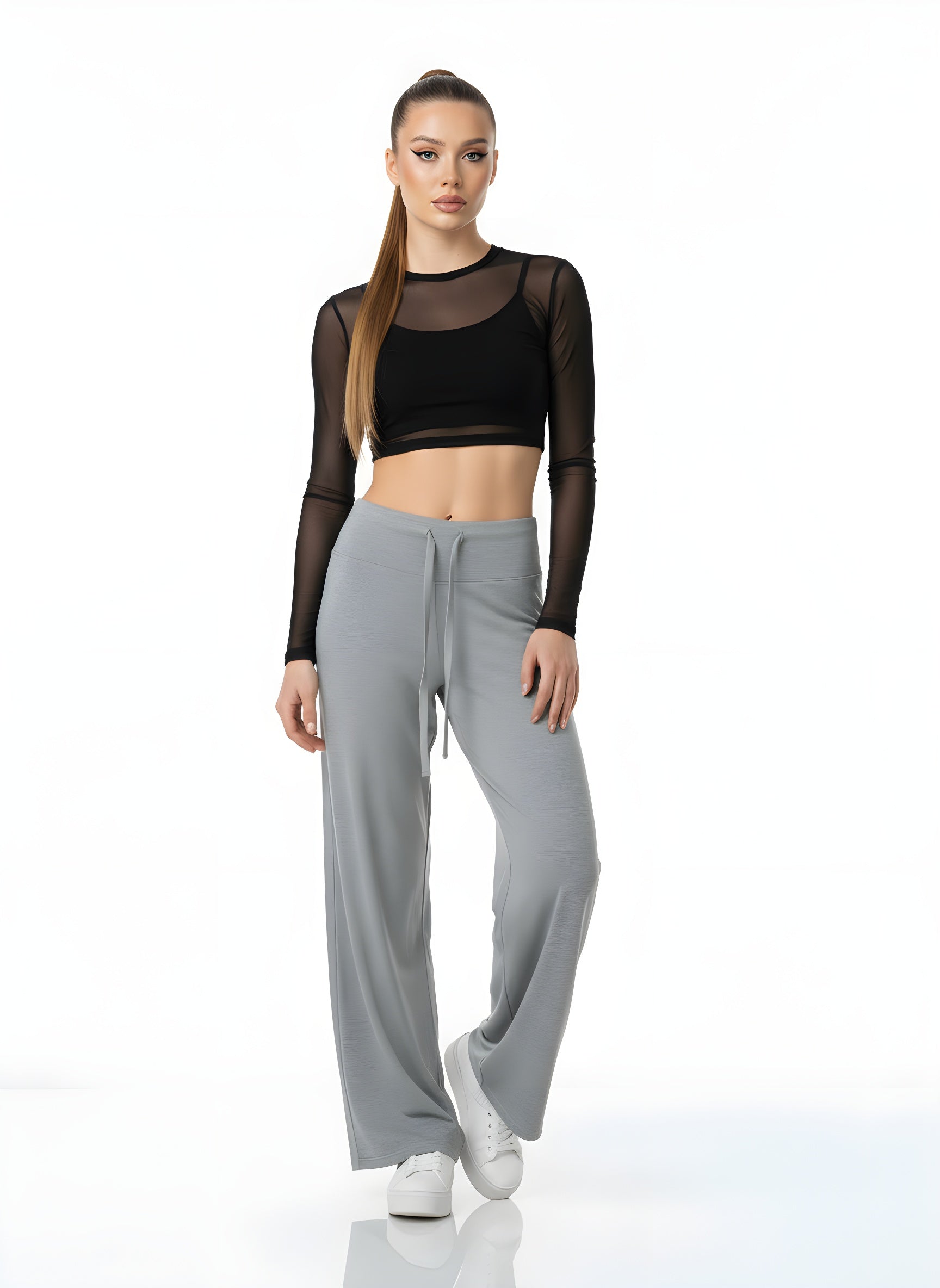 Basic High Waist Wide Leg Pants