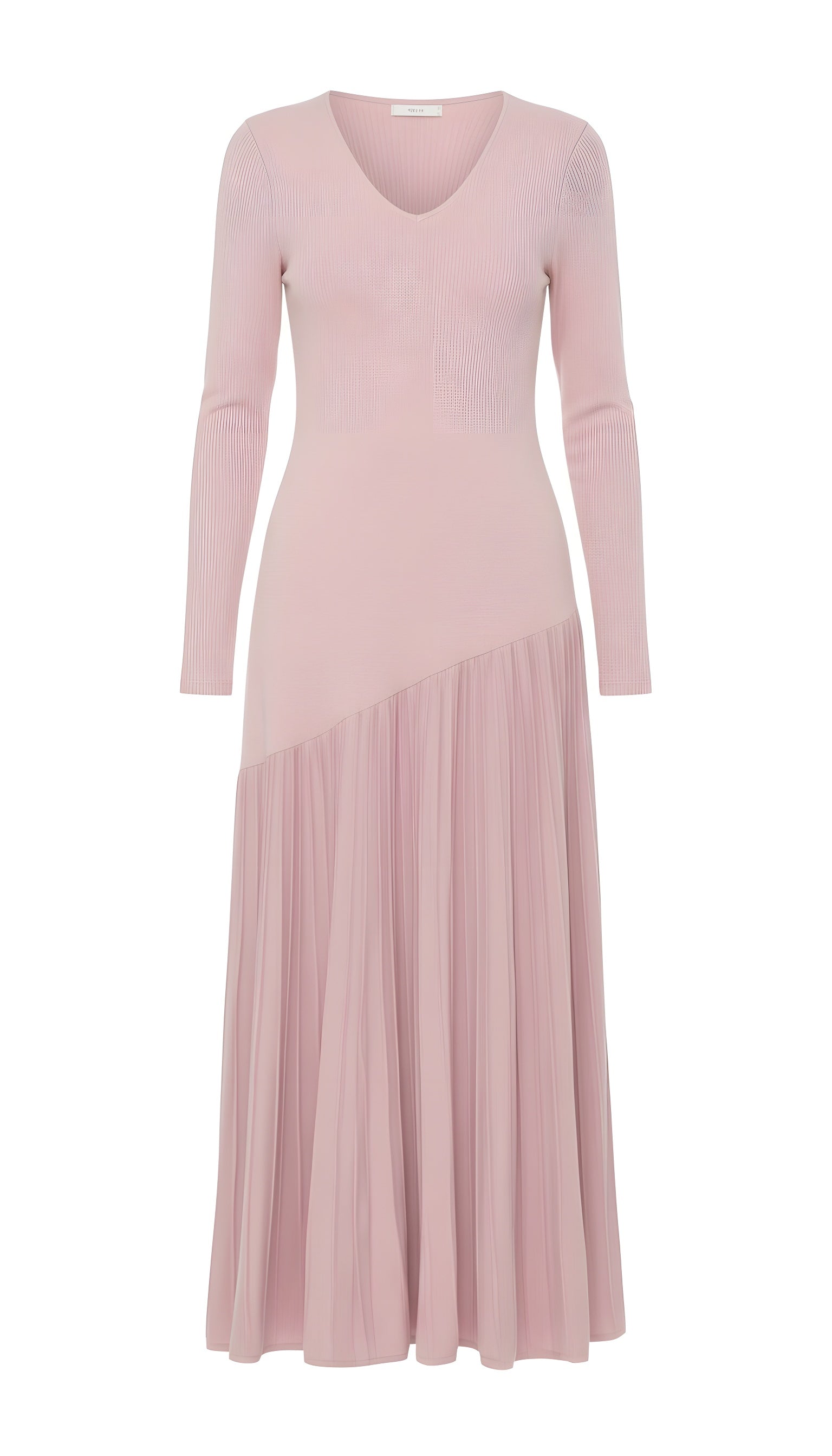 Balletcore V-Neck Pleated Knit Mermaid Dress