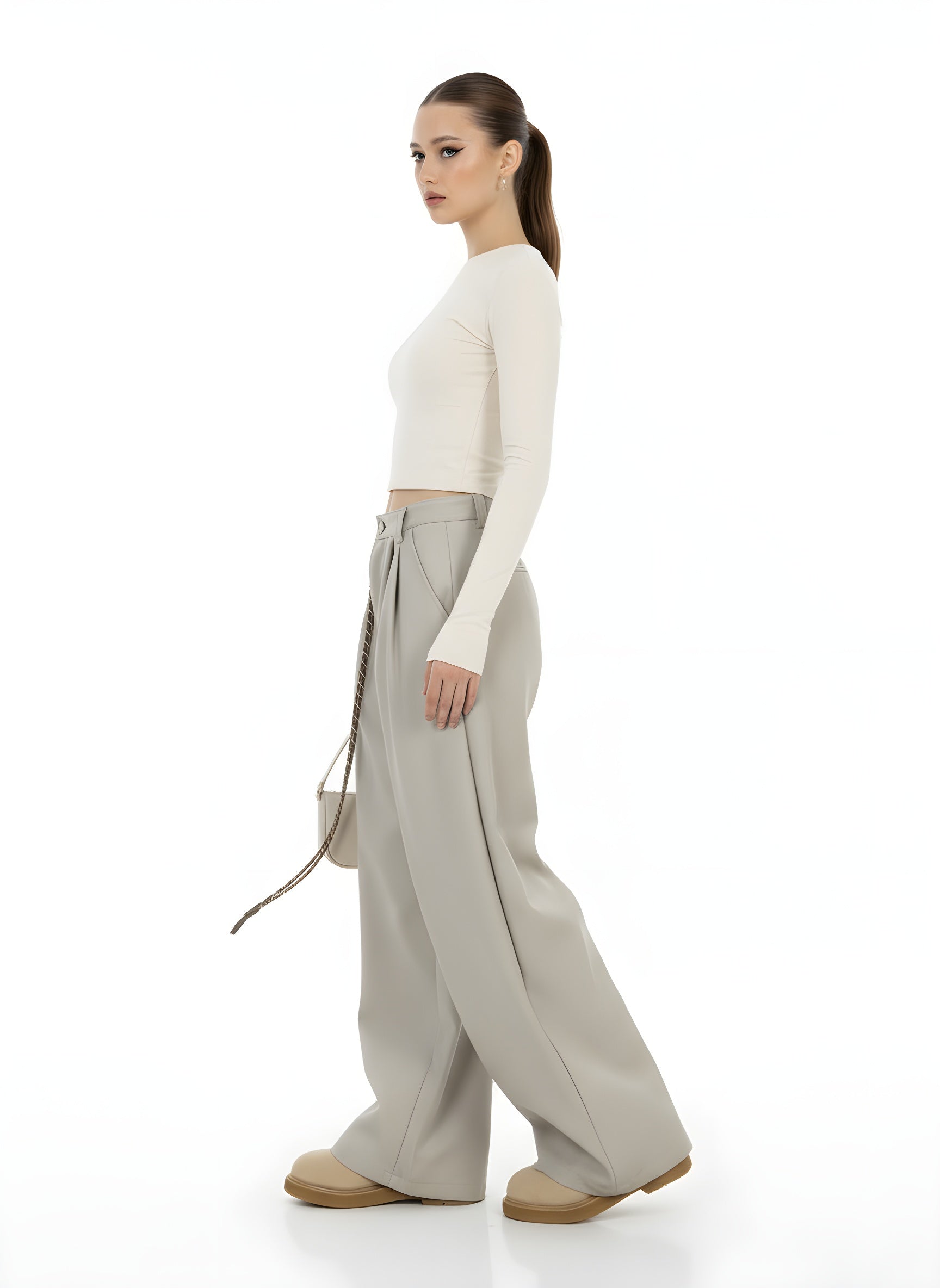 Free Sonata Wide Leg Pleated Pants