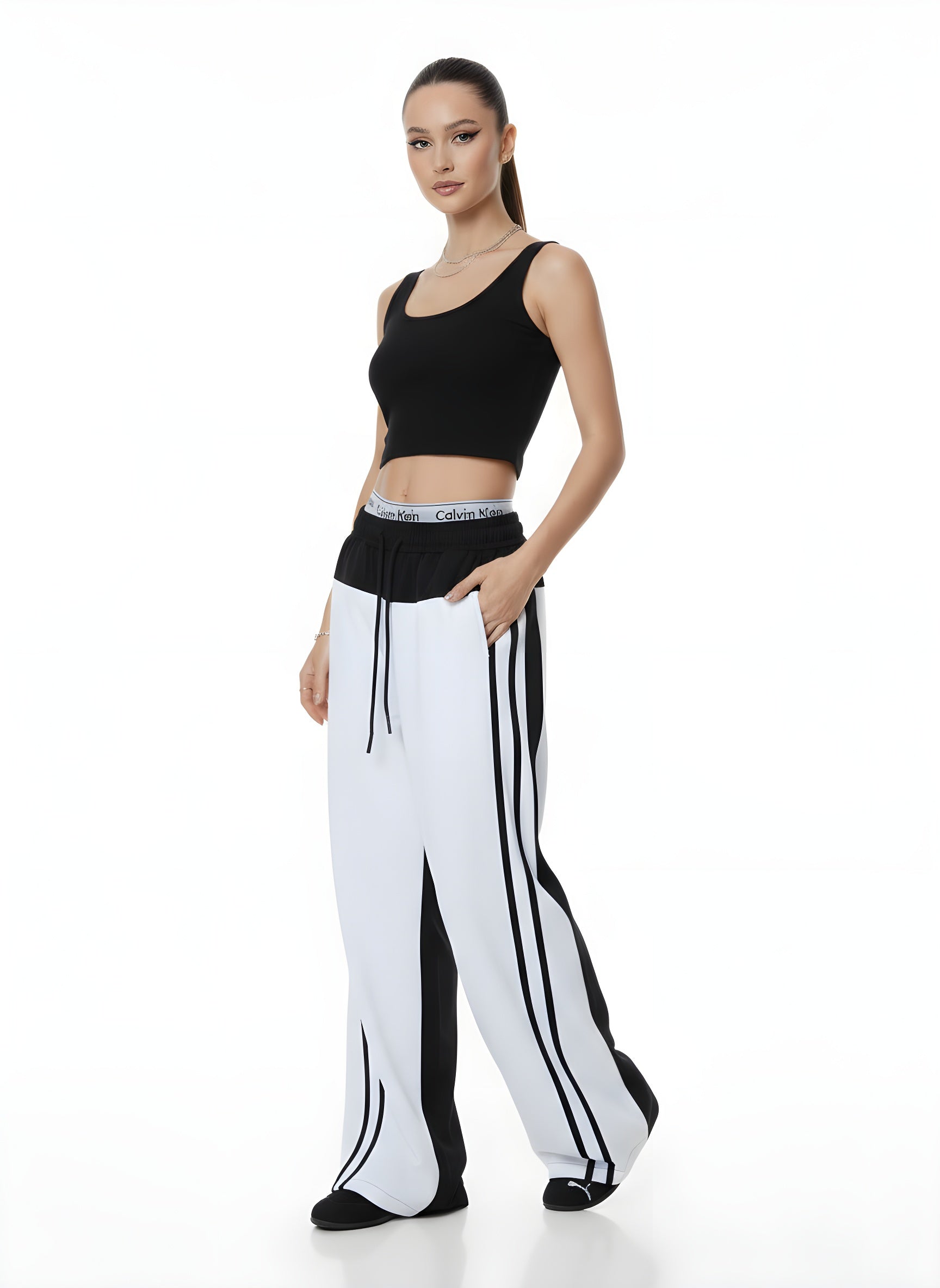 Loose Striped Sweatpants