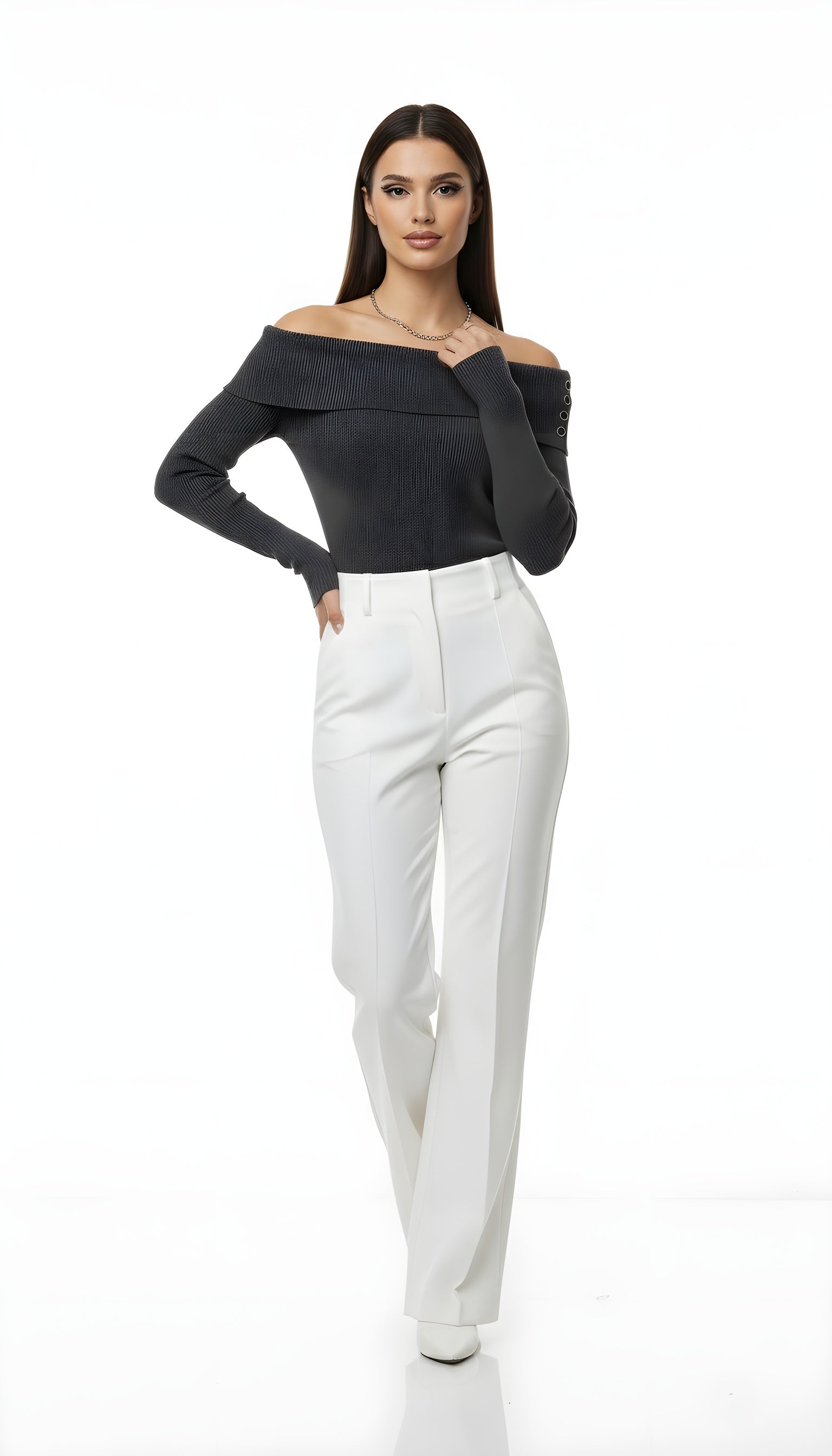 Balletcore Off-Shoulder Knit Top