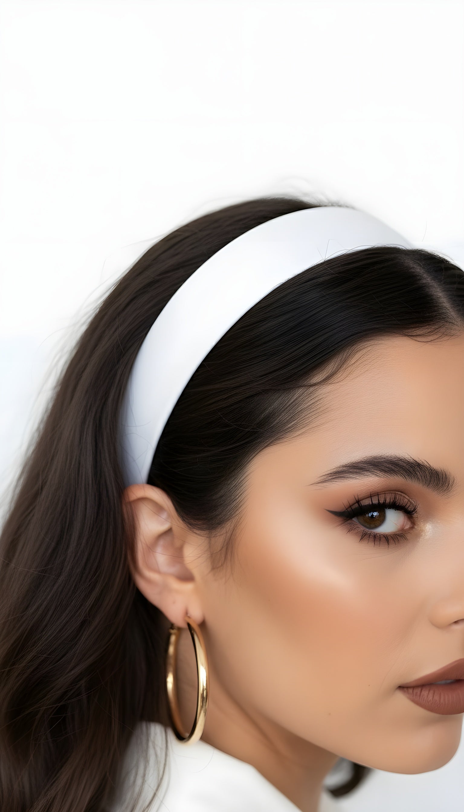 White Satin Retro Headband