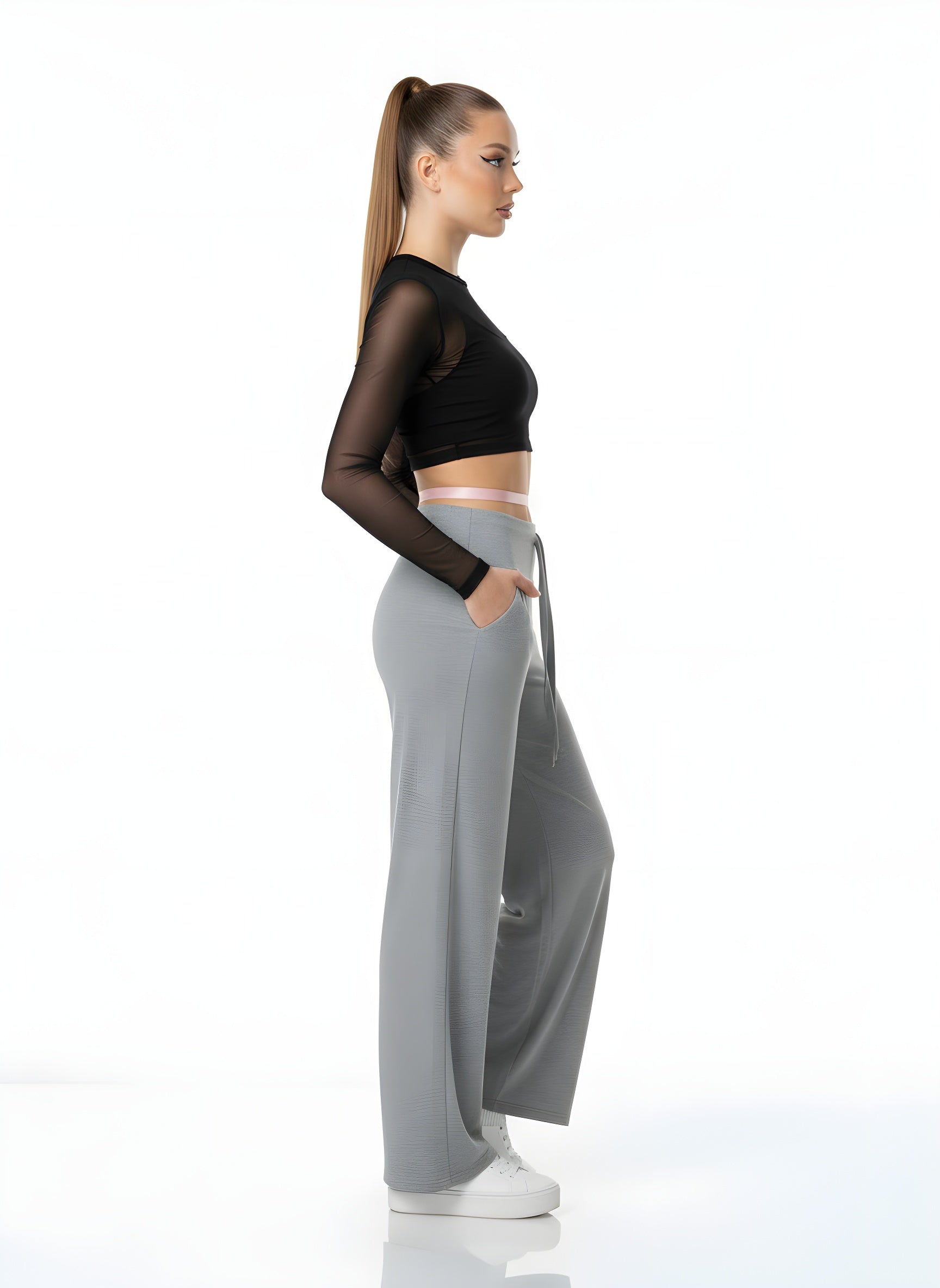 Basic High Waist Wide Leg Pants