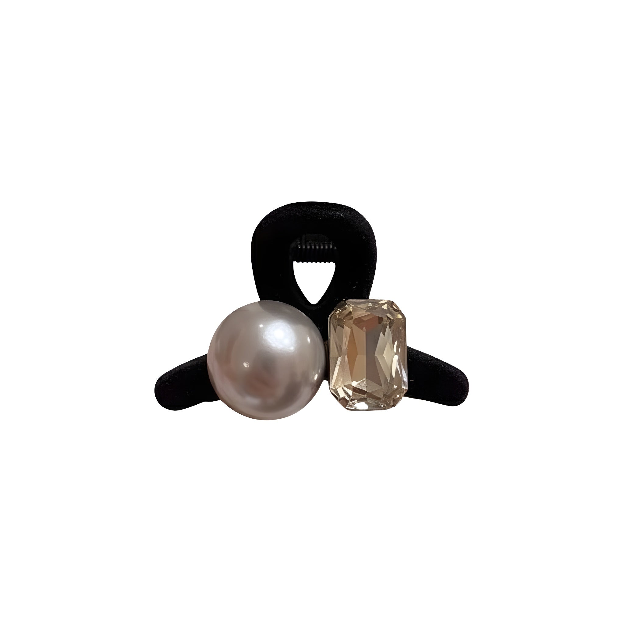 French Velvet Pearl Mini Hair Clip