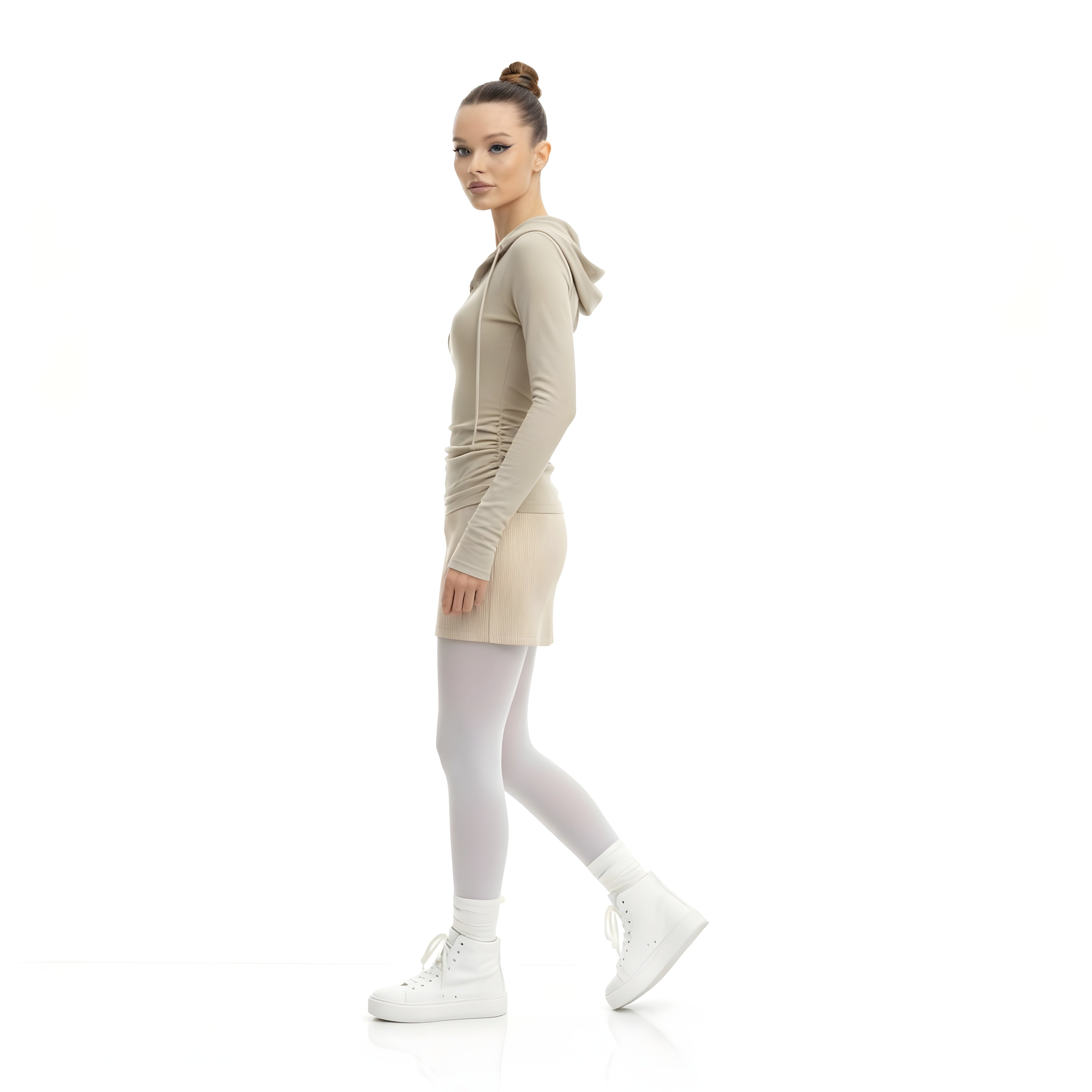 Slim-Fit Hooded Henley Knit Top