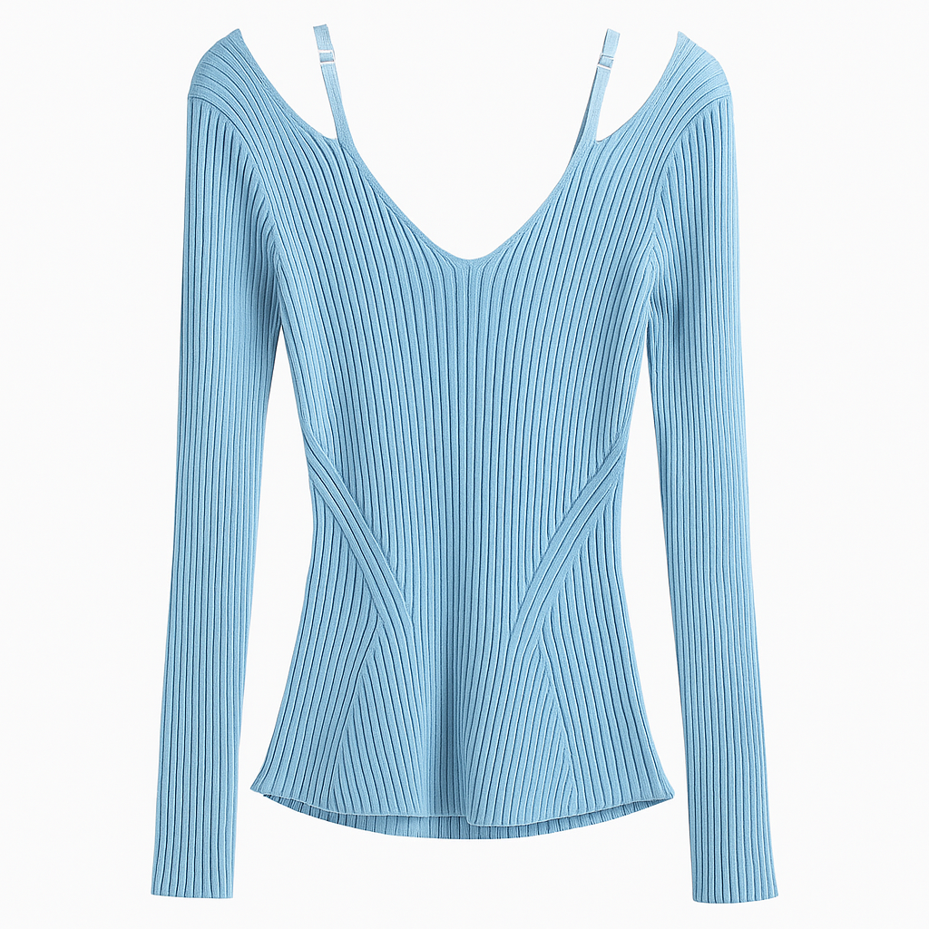 Pure Desire Knit Off-Shoulder Slim Sweater