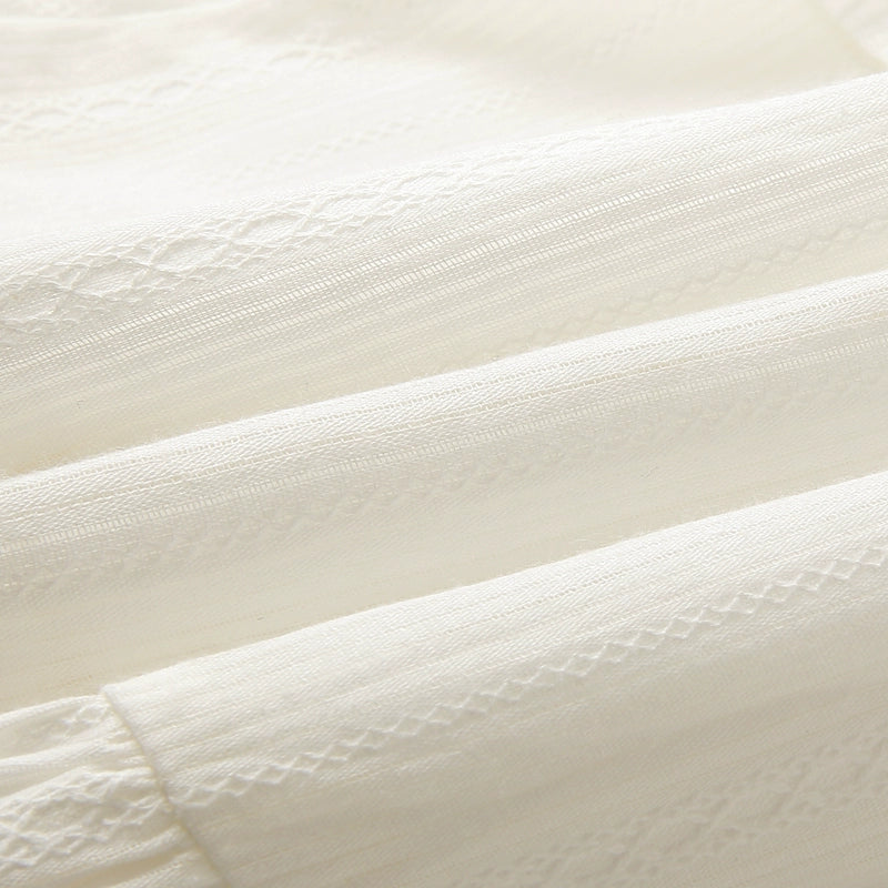 White Ruffle-Trim Slip Dress