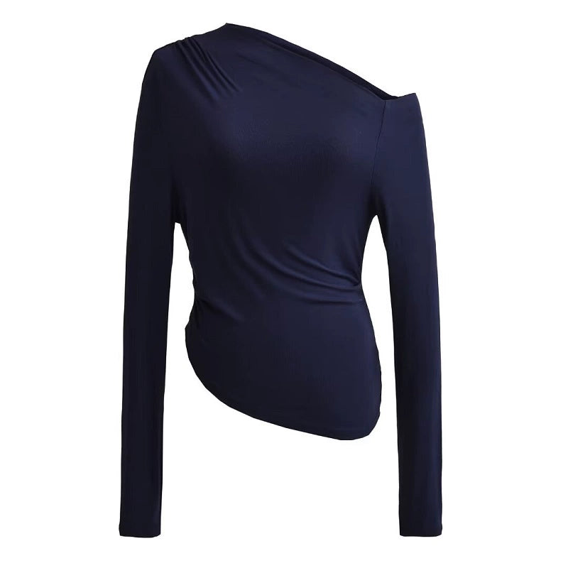 One-Shoulder Asymmetrical Long Sleeve Top