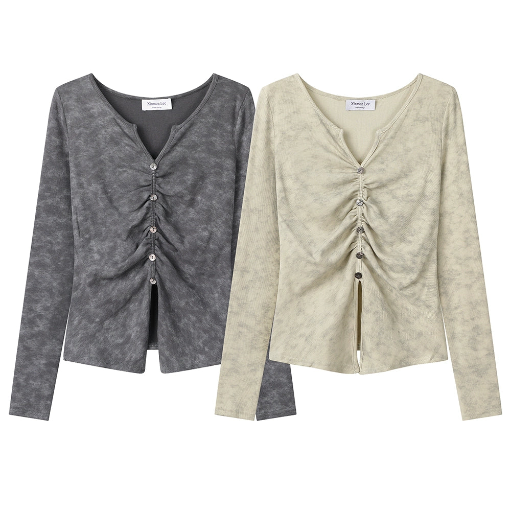 Sweet &amp; Spicy Ruched Knit Slim Long Sleeve