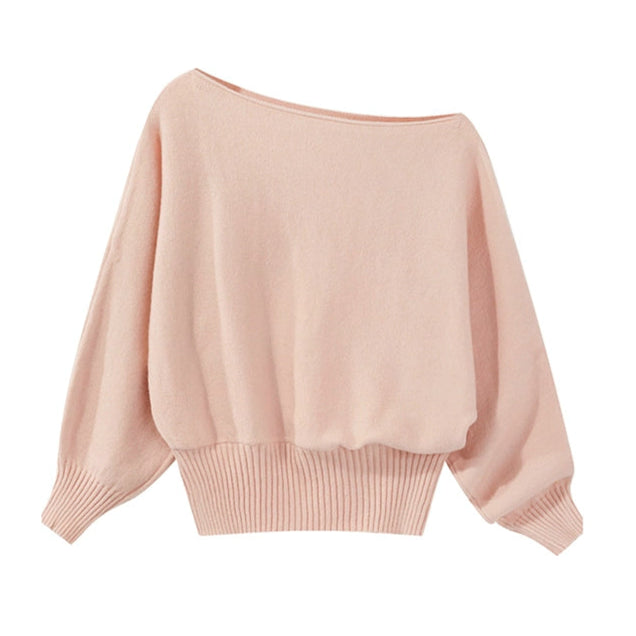 Cozy One-Shoulder Knit Sweater