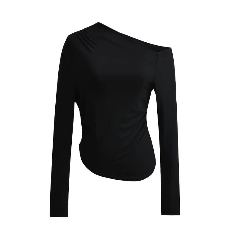 One-Shoulder Asymmetrical Long Sleeve Top