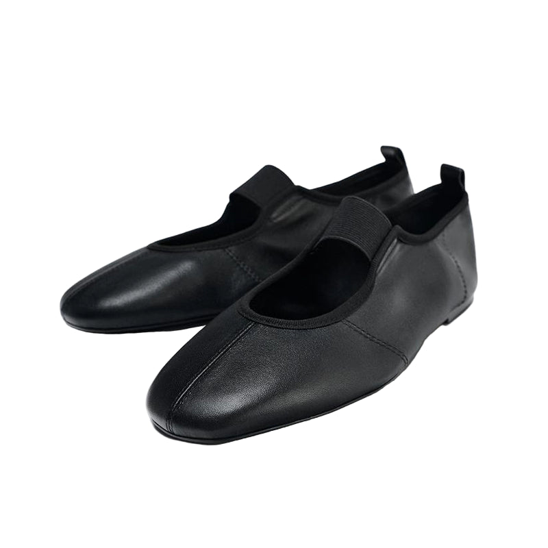 Leather Ballet Flats Mary Jane Shoes