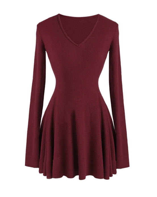 Slim Fit Ribbed Knit Dress