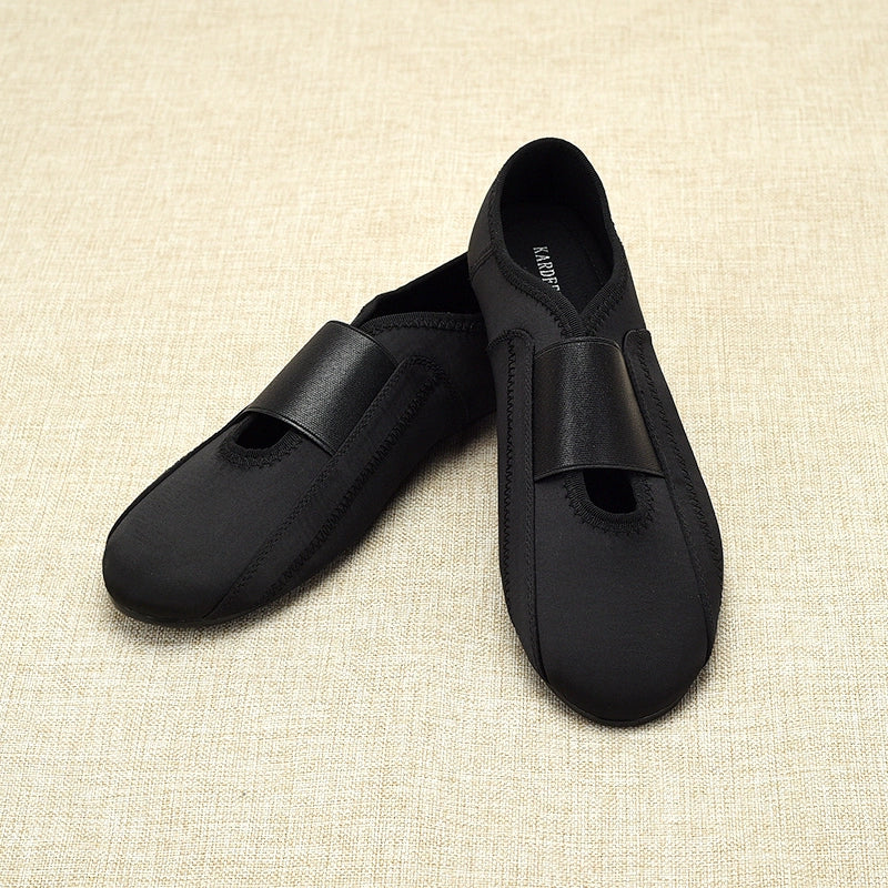Black Satin Ballet Flats