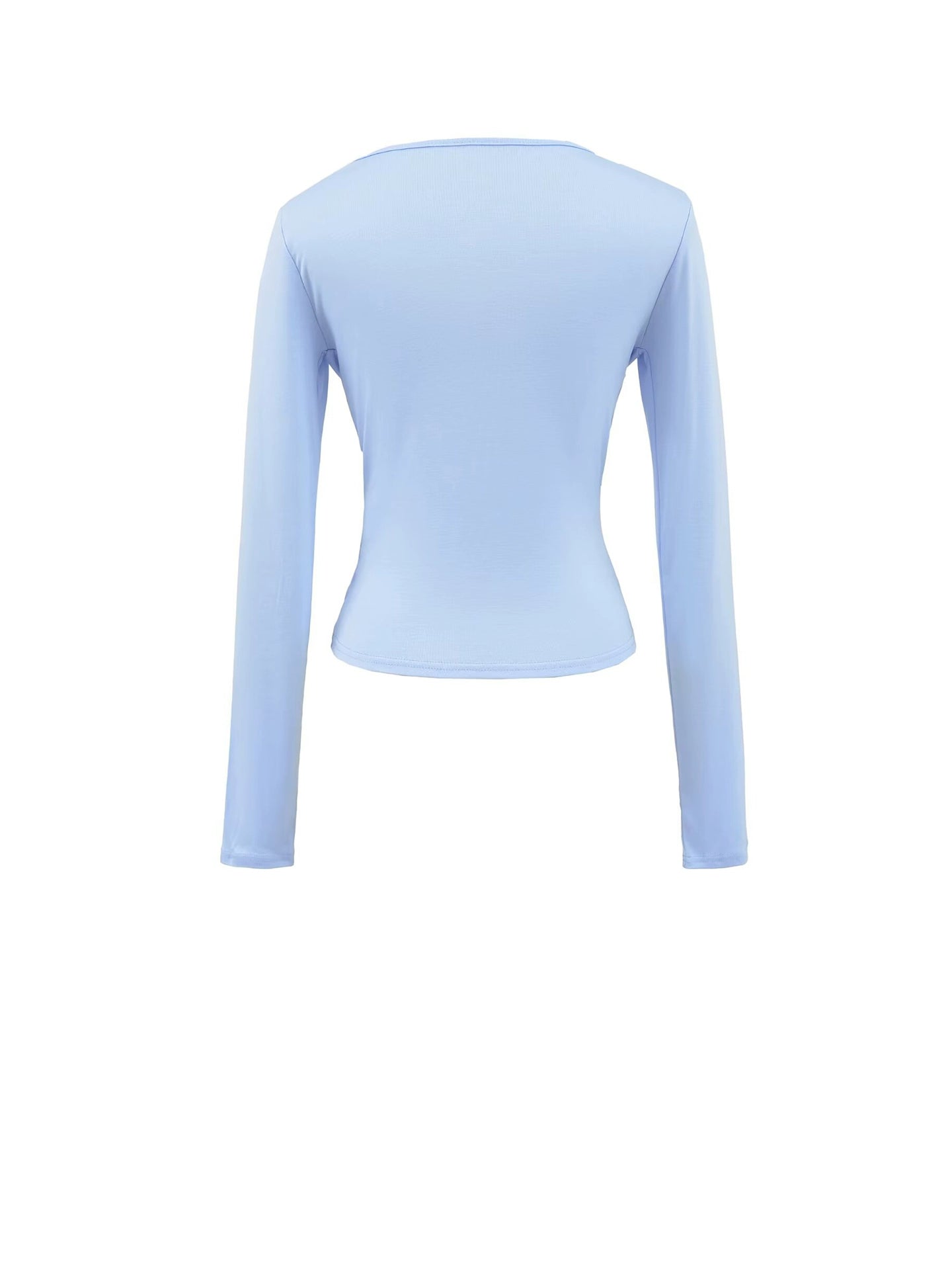 Off-Shoulder Draped Ribbon Long Sleeve Top