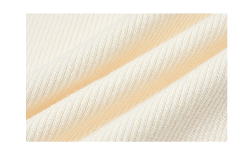 Slim Fit Ribbed Knit Long Sleeve Top