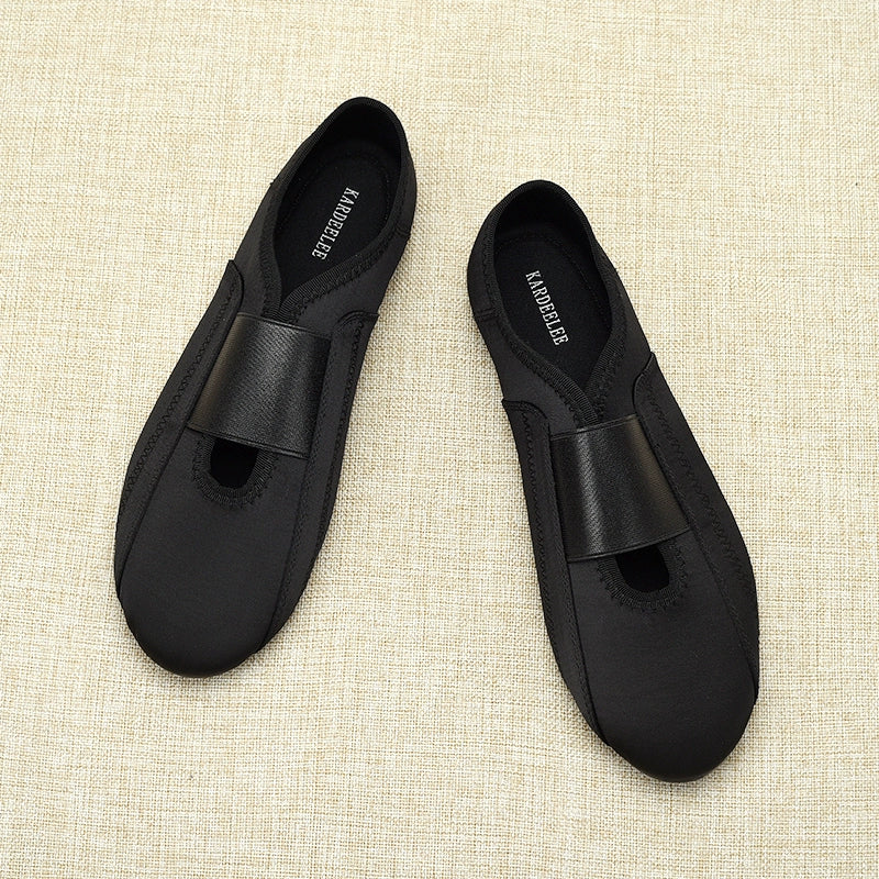 Black Satin Ballet Flats