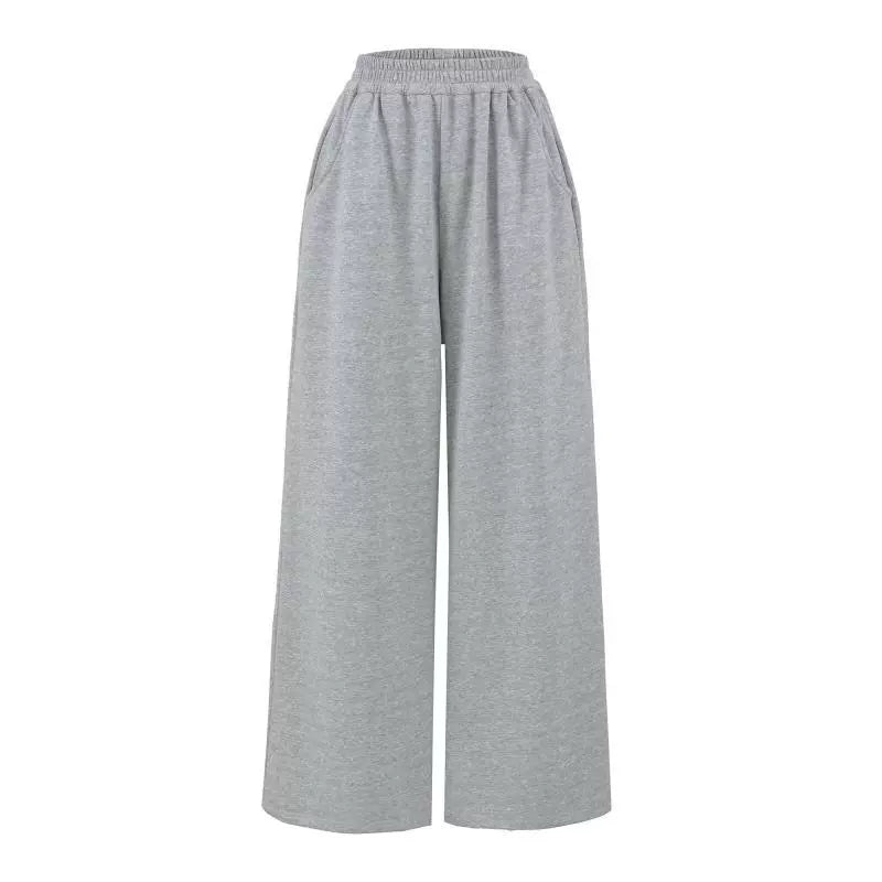 Elastic Waist Wide-Leg Sweatpants