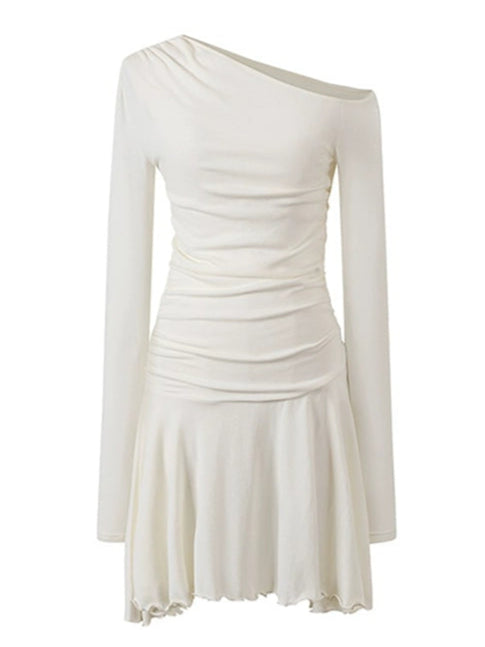 One-Shoulder Slim Knit Dress